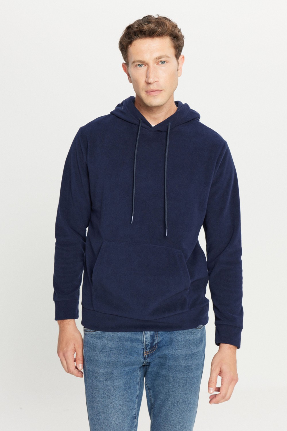 Altınyıldız Classics Erkek Siyah Sweatshirt Polar Standart Fit Normal Kesim Kapüşon Yaka görsel 8