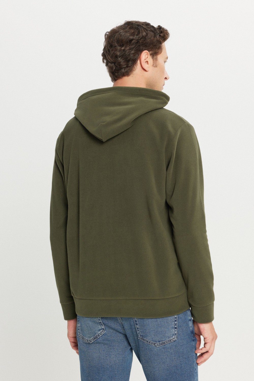 Altınyıldız Classics Erkek Siyah Sweatshirt Polar Standart Fit Normal Kesim Kapüşon Yaka görsel 5