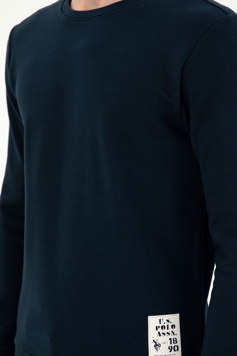 U.S. Polo Assn. Erkek Regular Fit Bisiklet Yaka Siyah Sweatshirt 50293471-VR046 görsel 7