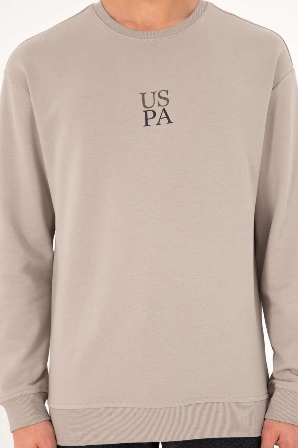 U.S. Polo Assn. Erkek Comfort Fit Bisiklet Yaka Siyah Basic Sweatshirt 50293420-VR046 görsel 7