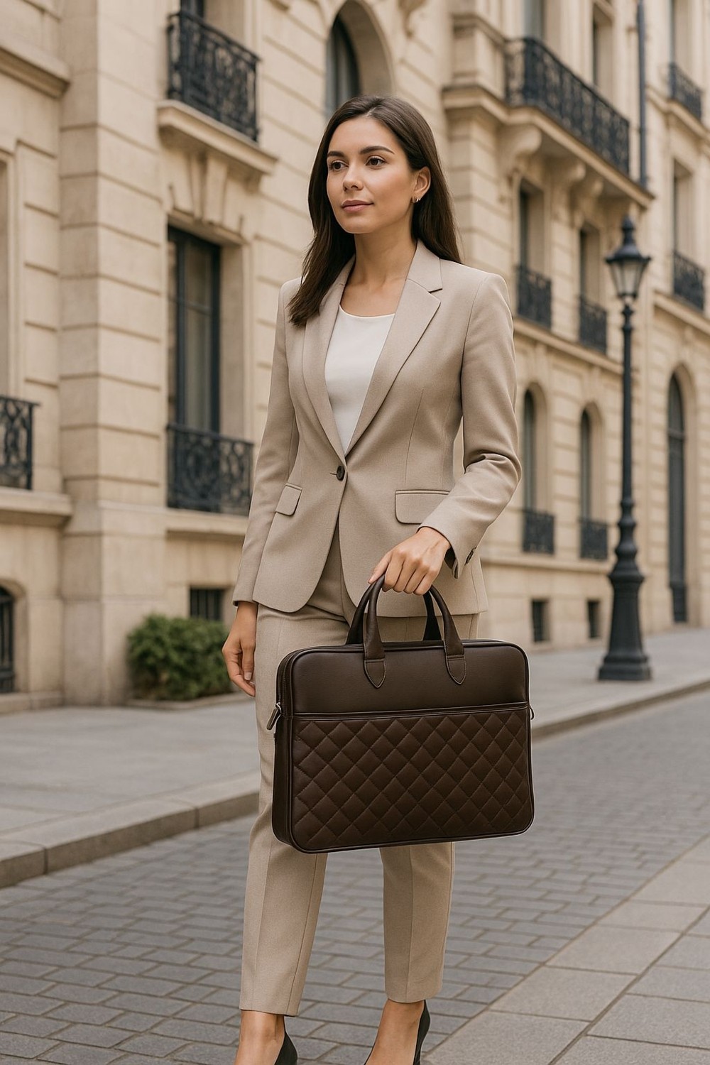 Moda West Premium Kapitone Desen 15" & 16"inç Laptop Notebook Tabletlere Uyumlu Evrak Dosya Bilgisayar Çantası