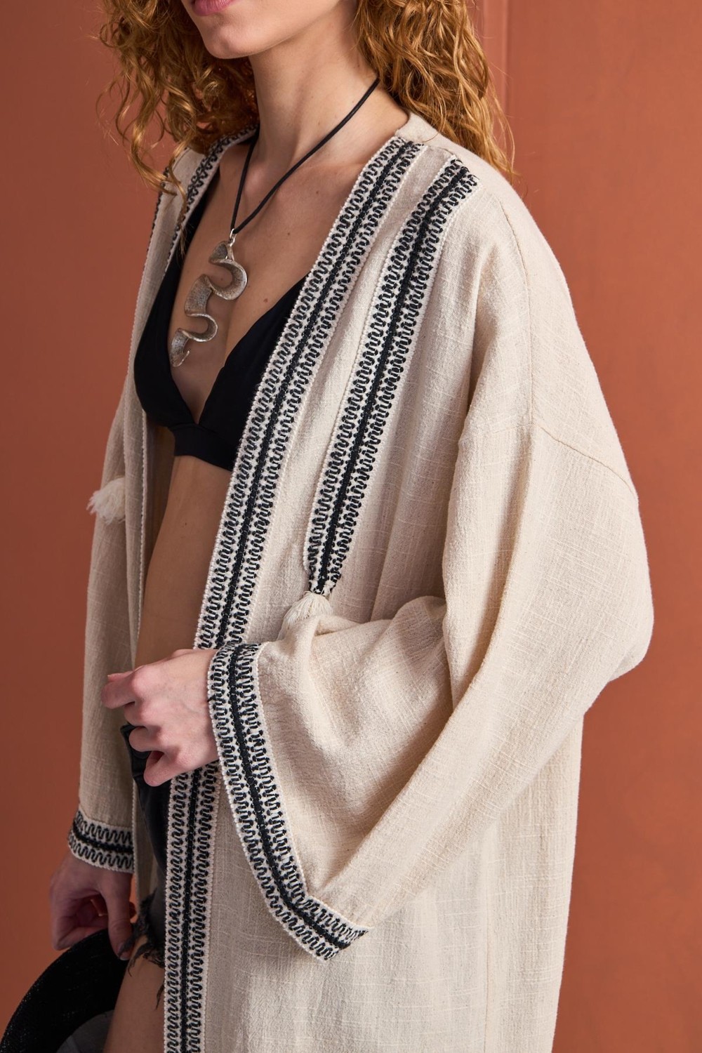 Gleamers Kimono Kleopatra- Keten Şıklığı ve Zerafeti görsel 4