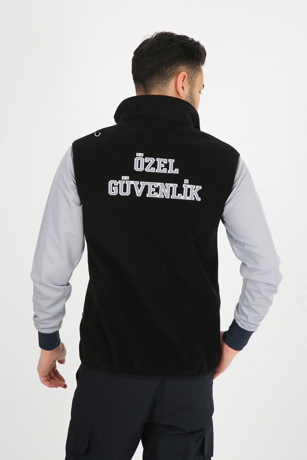Moda Canel Siyah Özel Güvenlik Erkek Polar Yelek (Armalı ve Sırt Nakışlı) görsel 5