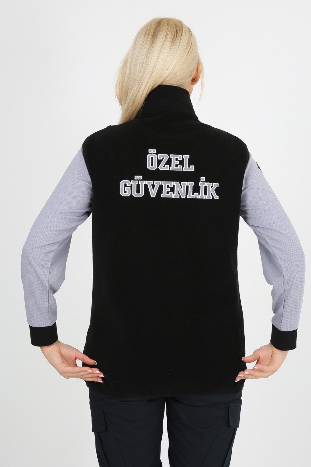 Moda Canel Siyah Özel Güvenlik Bayan Polar Yelek (Armalı ve Sırt Nakışlı) görsel 5