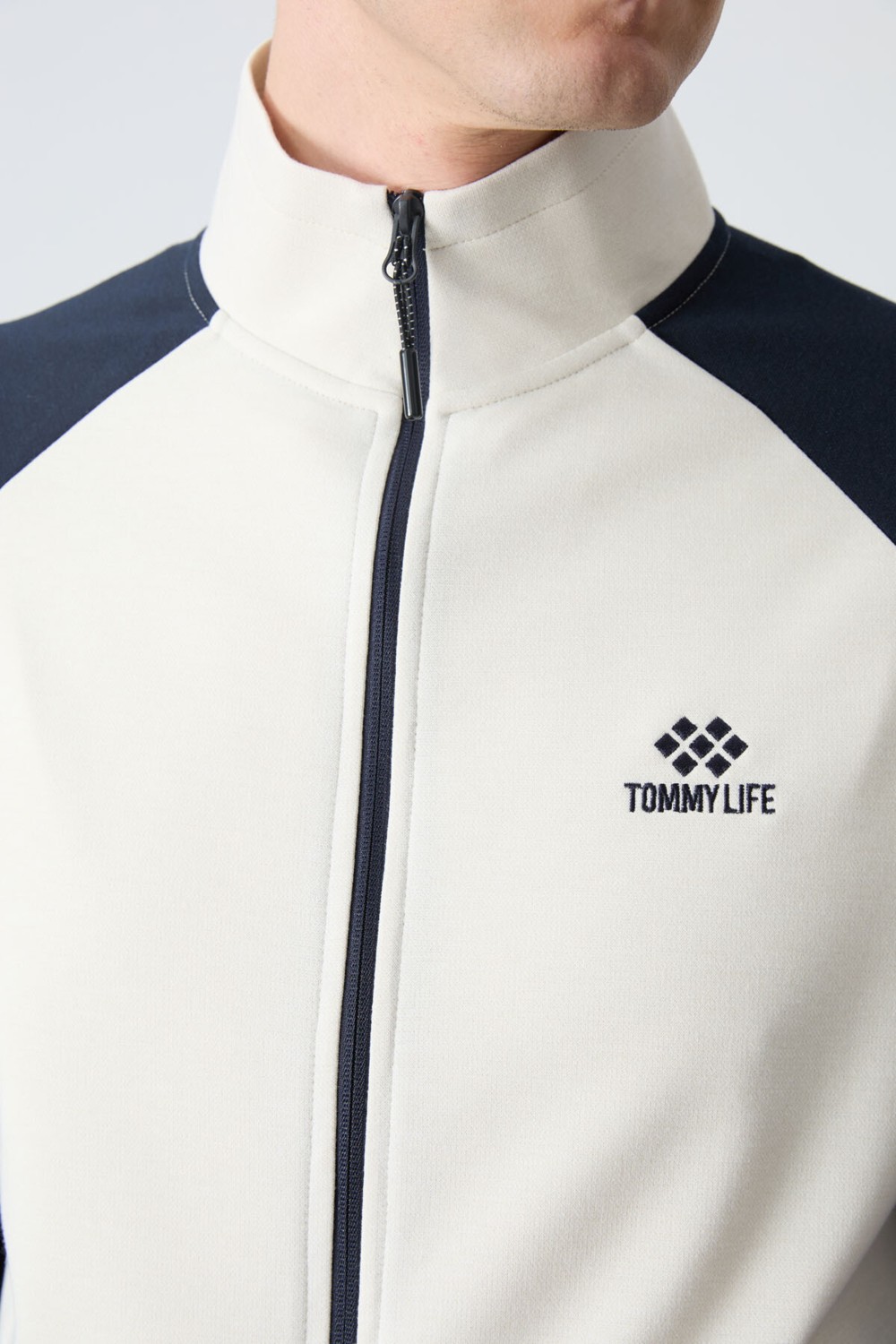 Tommy Life Çağla Siyah Dik Yaka Çift Renk Rahat Form Klasik Paça Erkek Eşofman Takımı - 85113 görsel 7