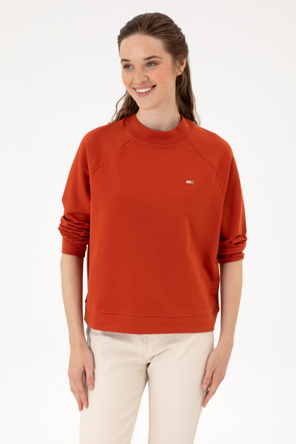 U.S. Polo Assn. Kadın Yeşil Regular Bisiklet Yaka Basic Sweatshırt 50313610-VR054