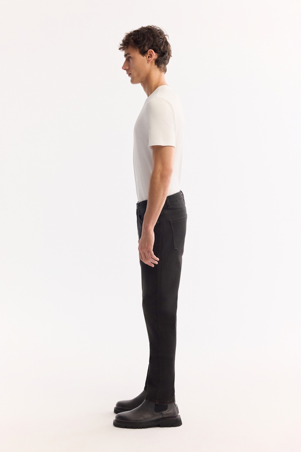 AVVA Erkek Kahverengi Klasik Bel Pamuklu Eskitme Yıkamalı Berlin Slim Fit Jean Pantolon A52Y3501 görsel 5
