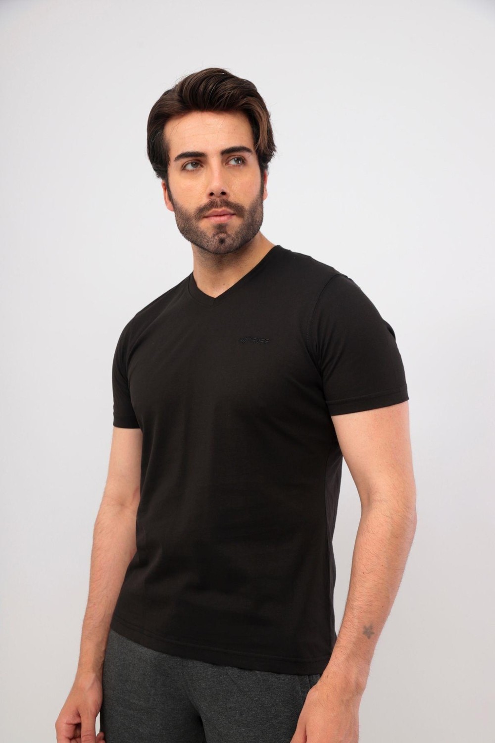 Fore Sport Erkek V Yaka Tshirt Şort Cep Fermuarlı Alt Üst Takım görsel 4