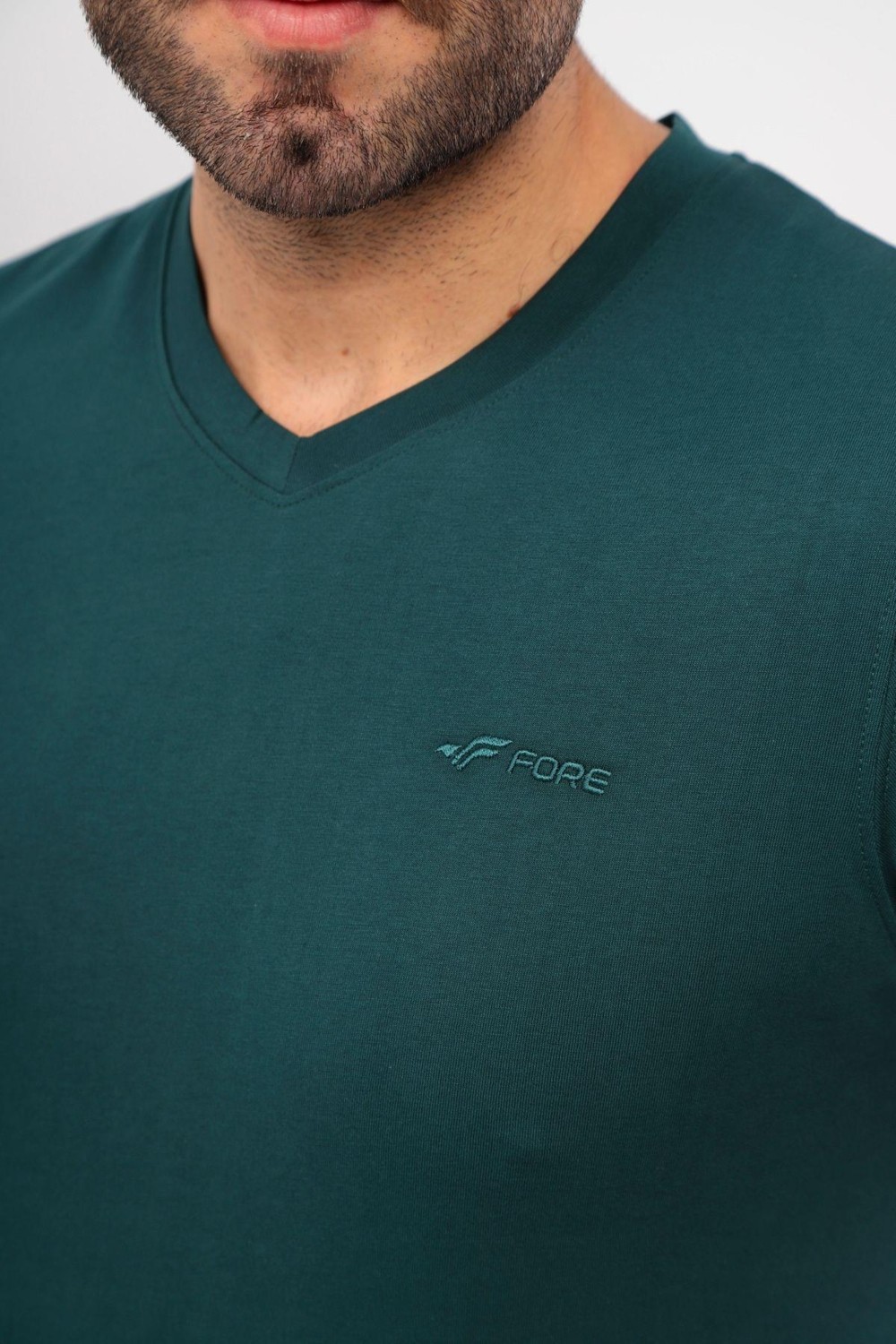 Fore Sport Erkek V Yaka Tshirt Şort Cep Fermuarlı Alt Üst Takım görsel 8