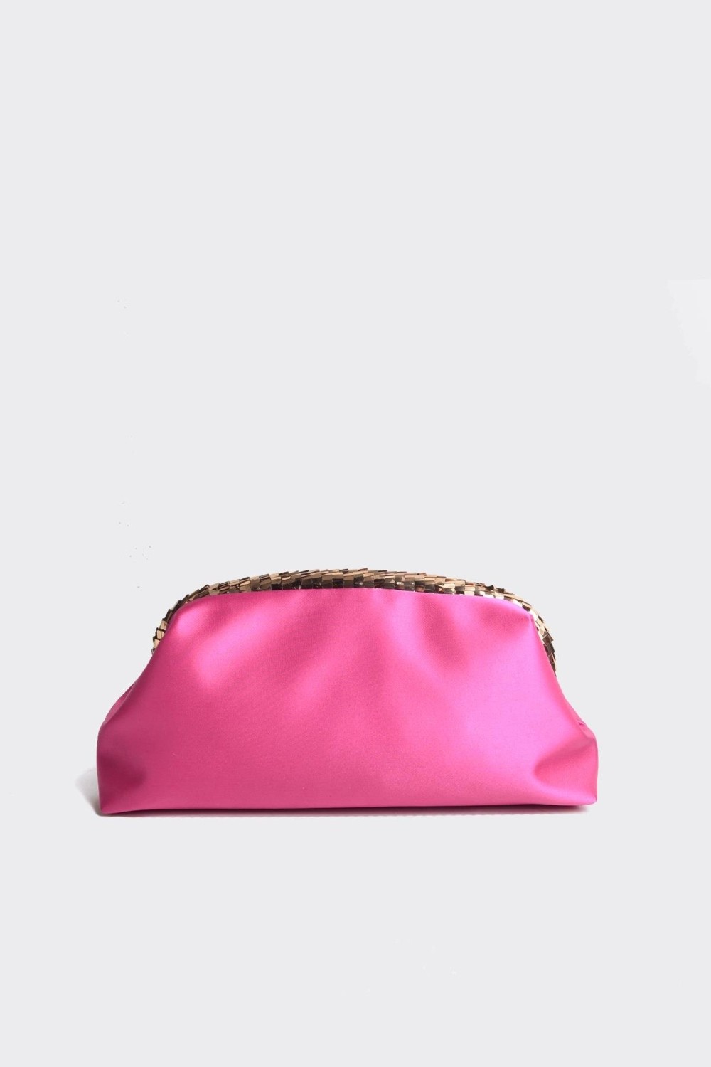 Berlesi Bej Saten Gold Payet Detaylı Clutch Abiye Çanta görsel 6