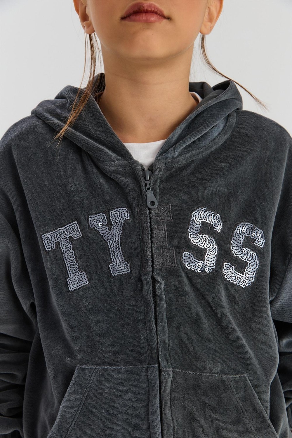 Tyess Bg Store Kız Çocuk Antrasit Eşofman Üstü görsel 3