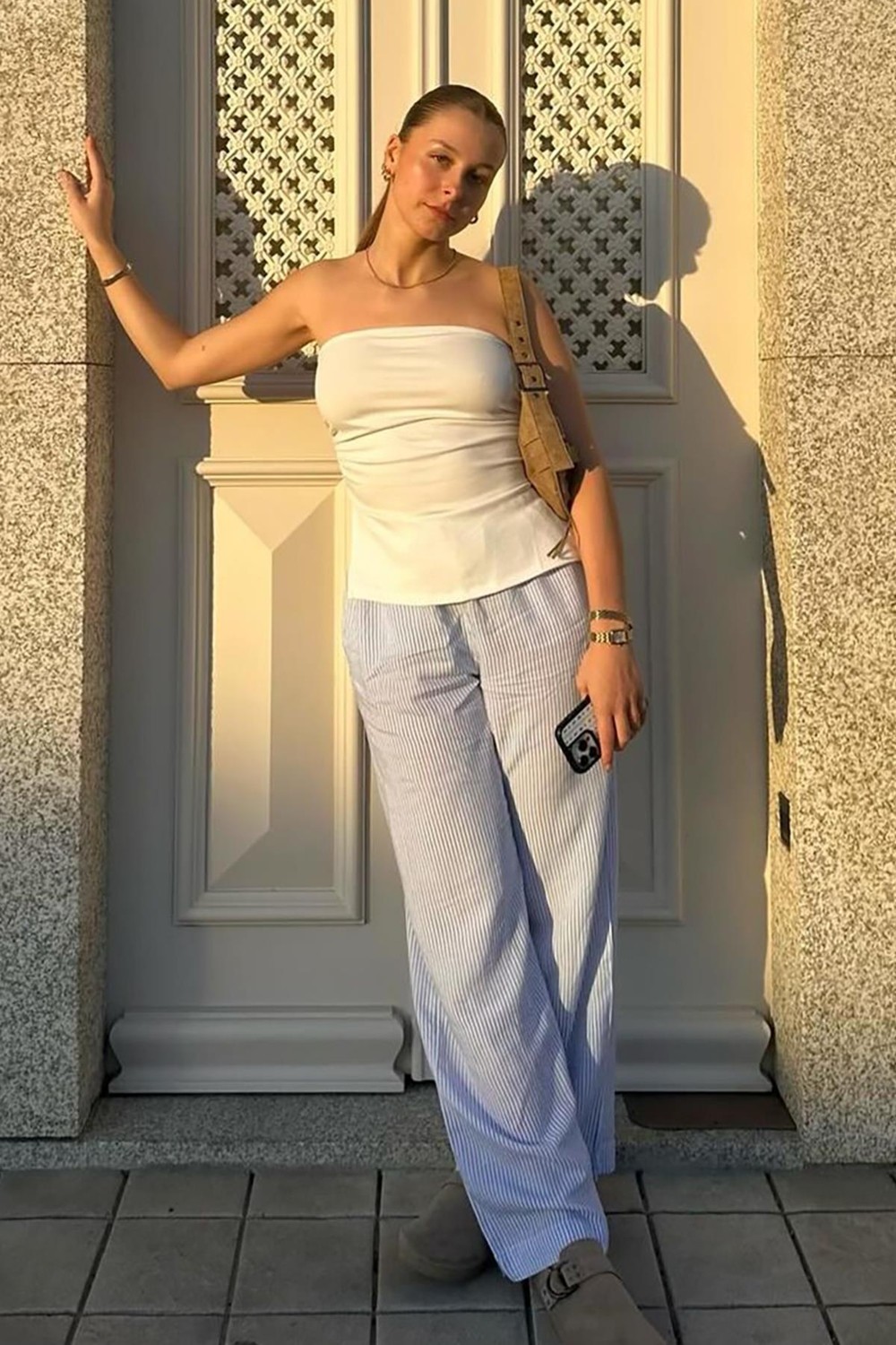 Madmext Beyaz Büzgülü Bandeau Top Kadınlar İçin Esnek Kumaş 95% Mikro Polyester