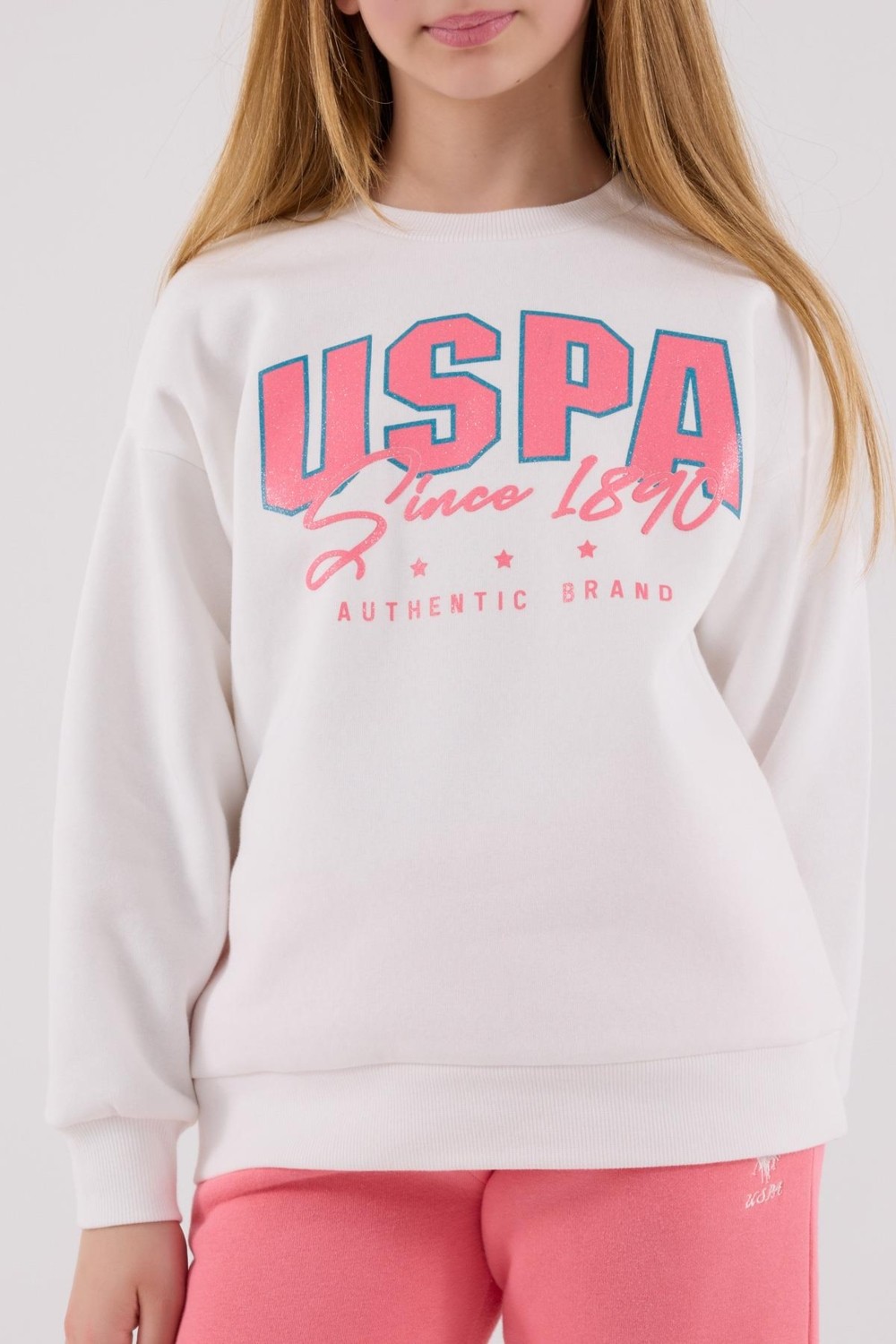 U.S. Polo Assn. U.S. Polo Assn Su Yeşili Kız Ikili Takım 10 - 11 Yaş Lastikli Paça 3 İplik Şardonlu Kumaş US2315 görsel 4