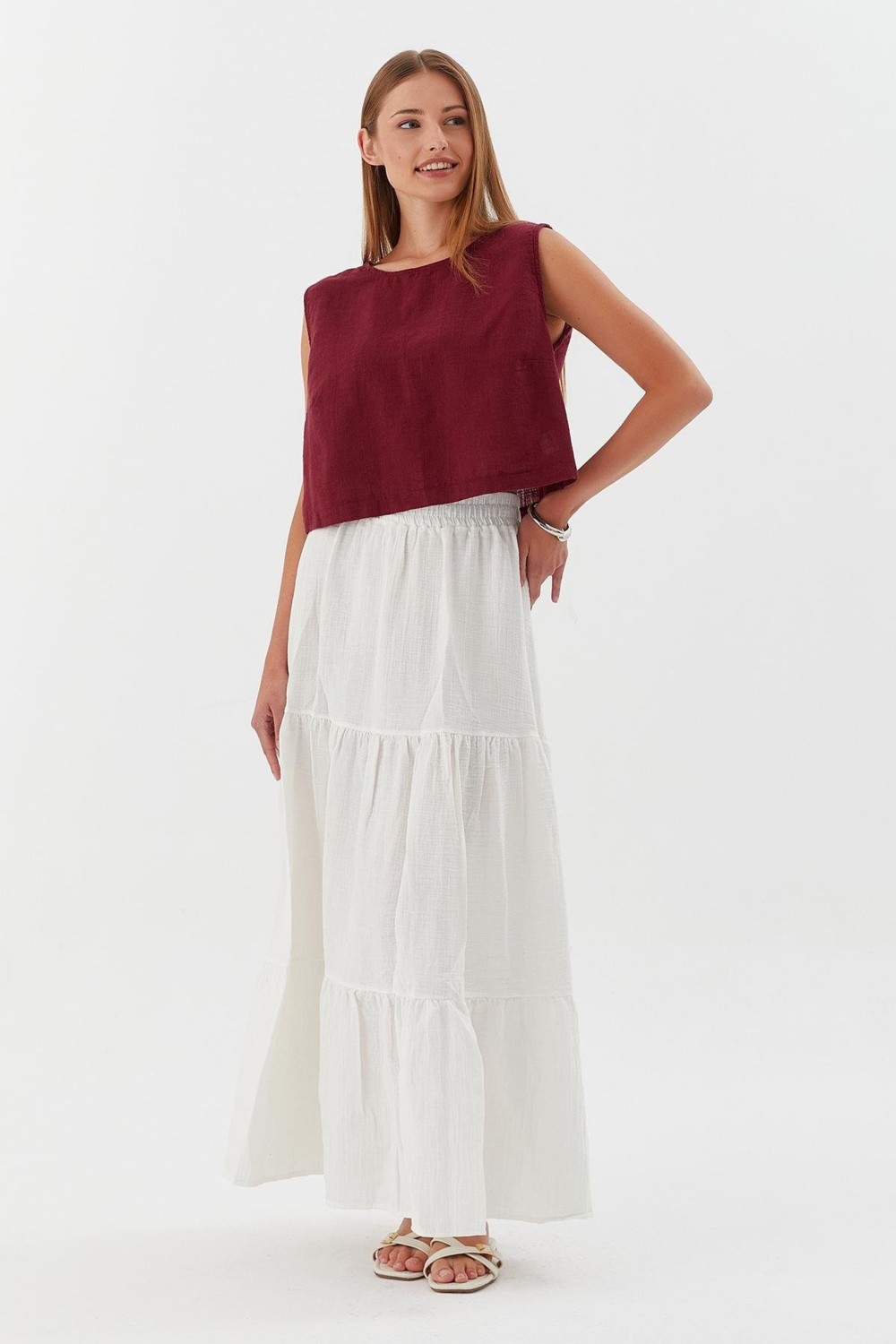 Shopping Shop Müslin Etek Beyaz görsel 7
