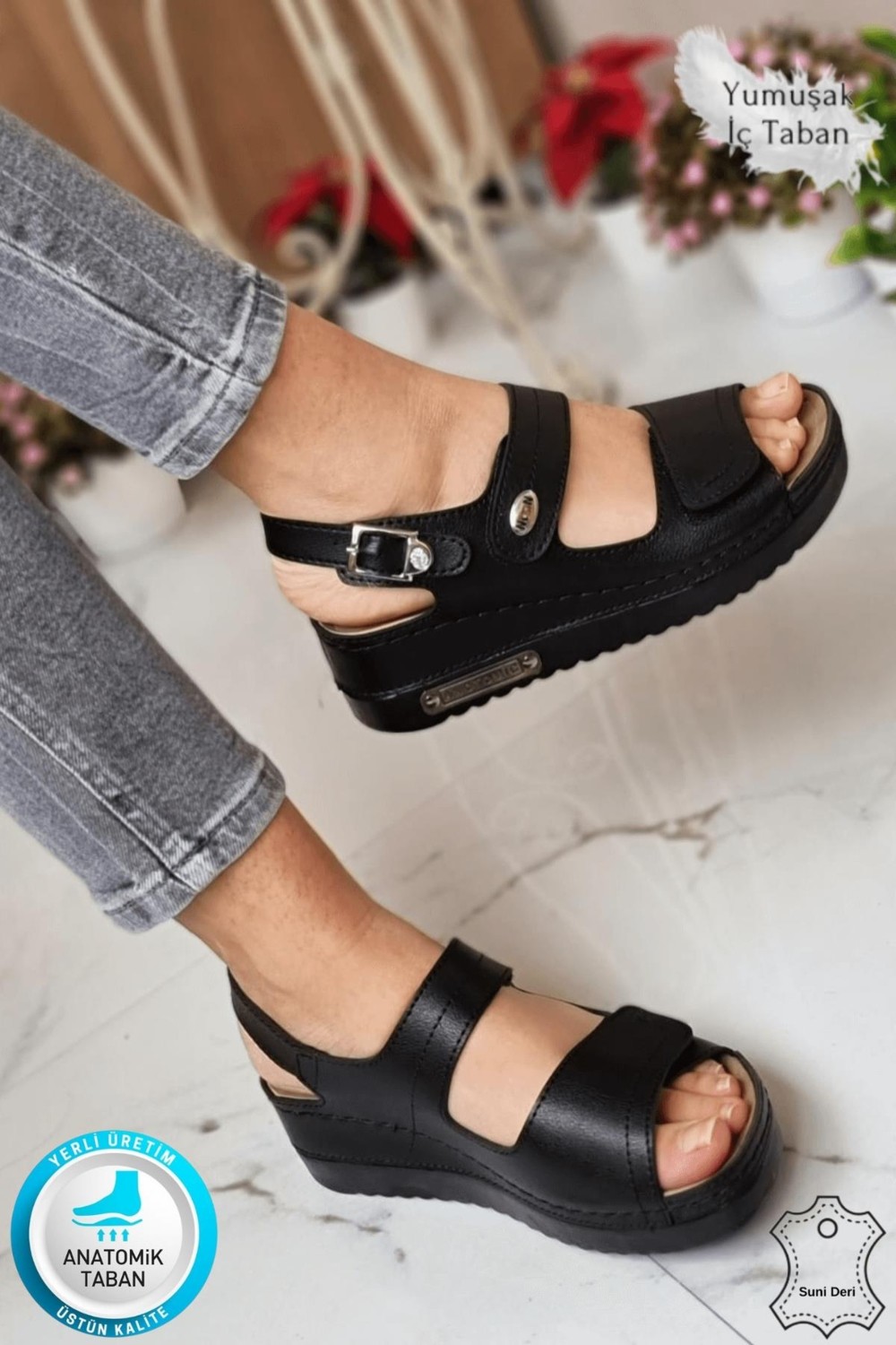 Neon Shoes Arini Günlük Çift Cırt Cırtlı Anatomik Ortopedik Taban Kadın Outdoor Yürüyüş Sandalet