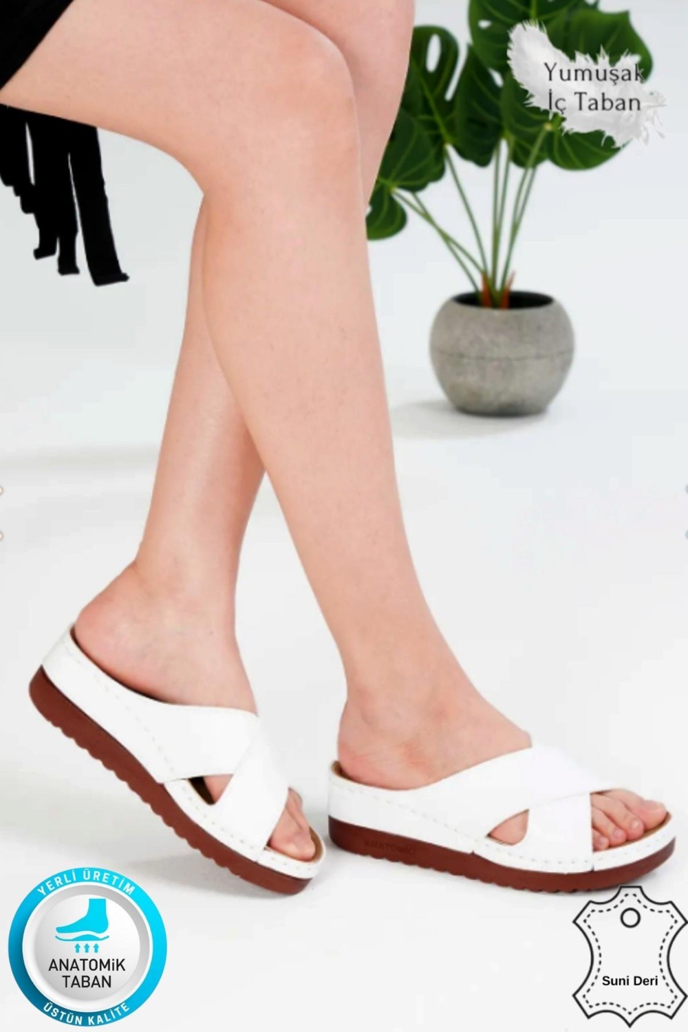 Neon Shoes Lina Kadın Anatomik Ortopedik Konfor Modeli Terlik Hafif Şık Topuklu Günlük Dışarı Ev İçi Terliği