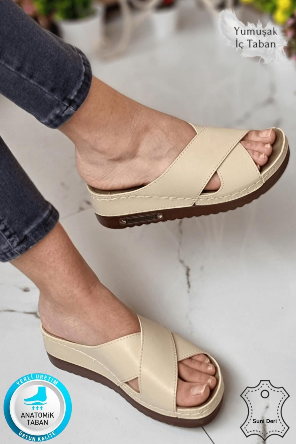 Neon Shoes Lina Kadın Anatomik Ortopedik Konfor Modeli Terlik Hafif Şık Topuklu Günlük Dışarı Ev İçi Terliği