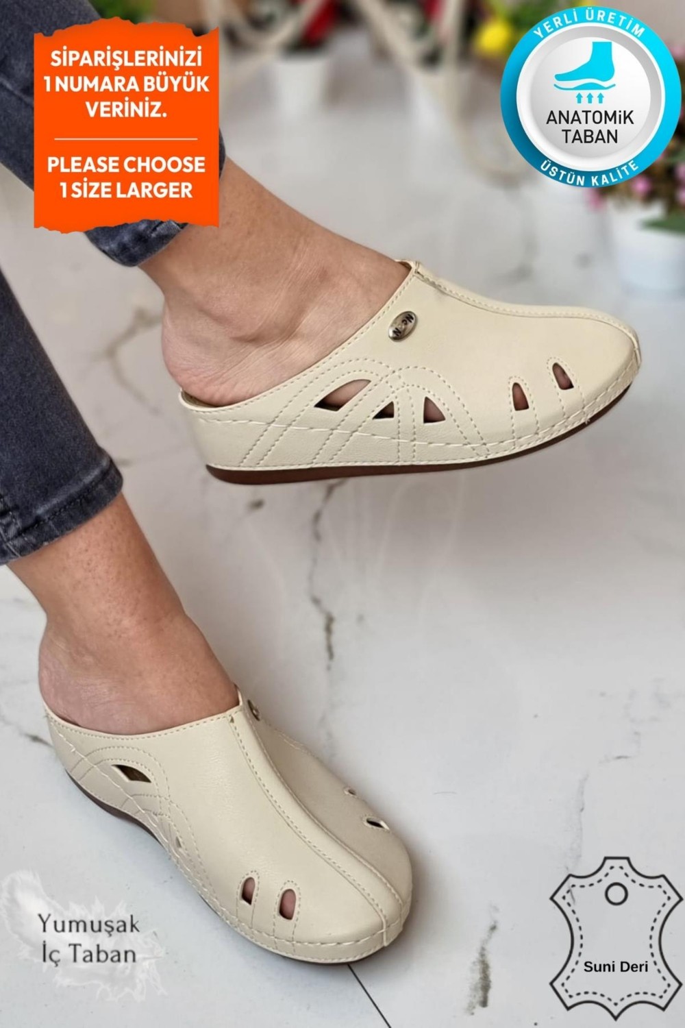 Neon Shoes Lisa Kadın Sabo Medikal Doktor Hemşire Hastane Tam Ortopedik Önü Kapalı Ev Dışarı Terlik