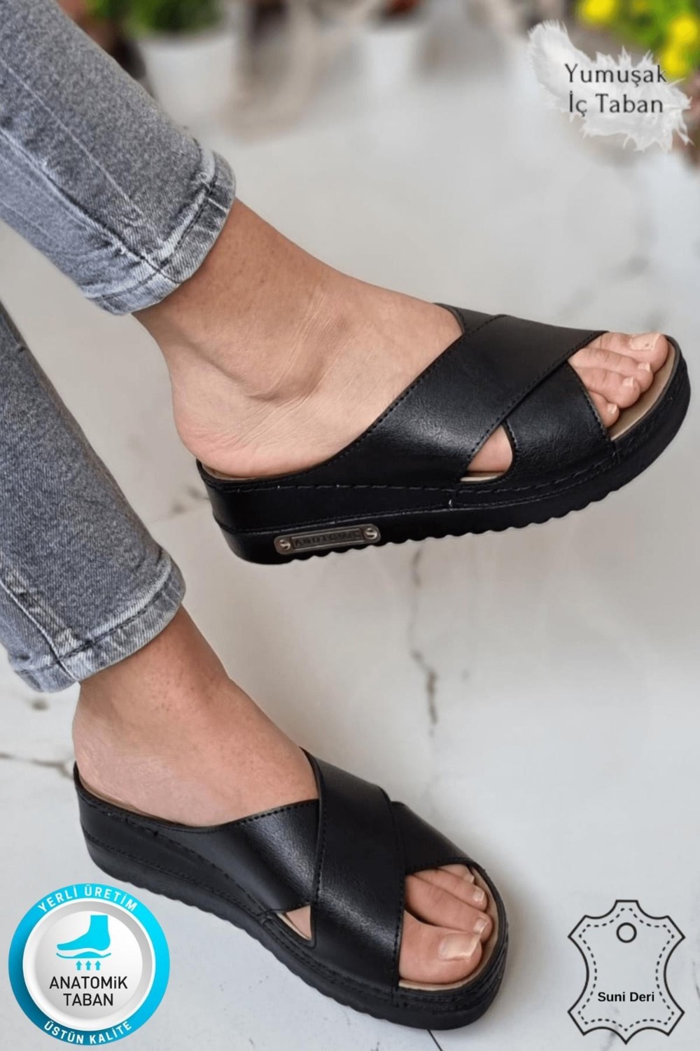 Neon Shoes Lina Kadın Anatomik Ortopedik Konfor Modeli Terlik Hafif Şık Topuklu Günlük Dışarı Ev İçi Terliği
