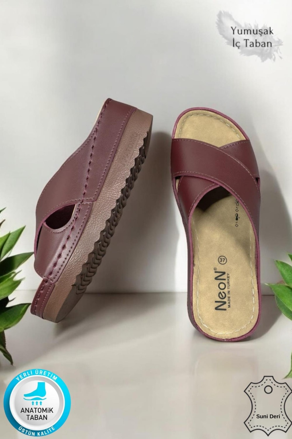 Neon Shoes Lina Kadın Anatomik Ortopedik Konfor Modeli Terlik Hafif Şık Topuklu Günlük Dışarı Ev İçi Terliği