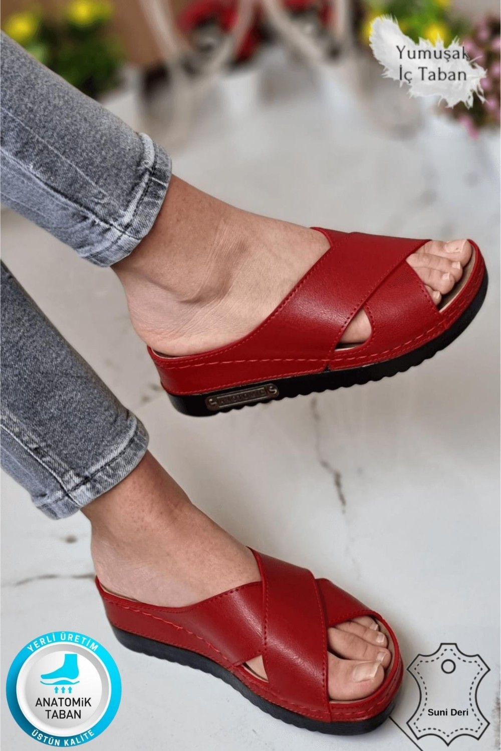 Neon Shoes Lina Kadın Anatomik Ortopedik Konfor Modeli Terlik Hafif Şık Topuklu Günlük Dışarı Ev İçi Terliği