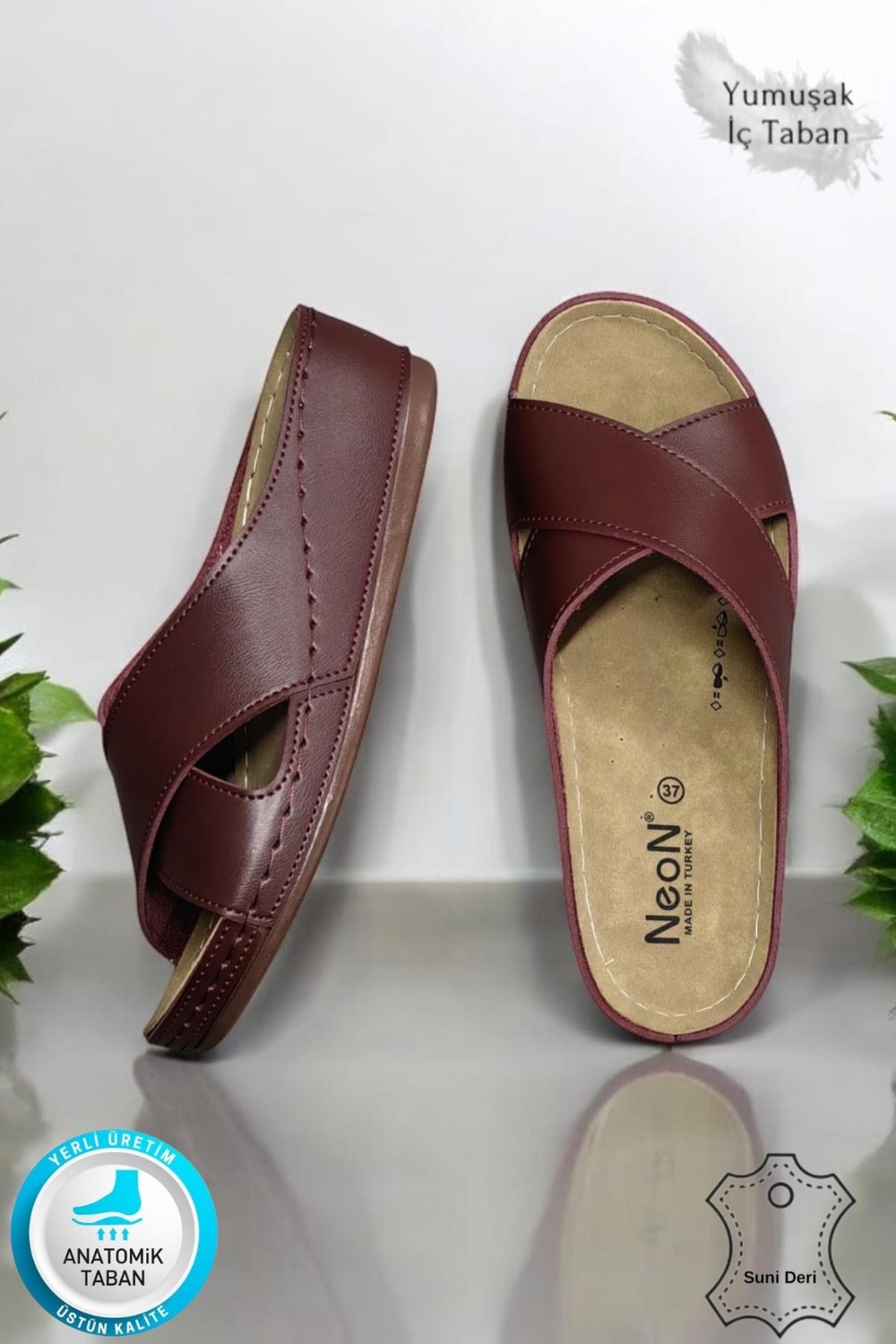 Neon Shoes Desy Kadın Ortopedik Taban Şık Konfor Modeli Günlük Terlik Genç Anne Ev Dışarı Terliği