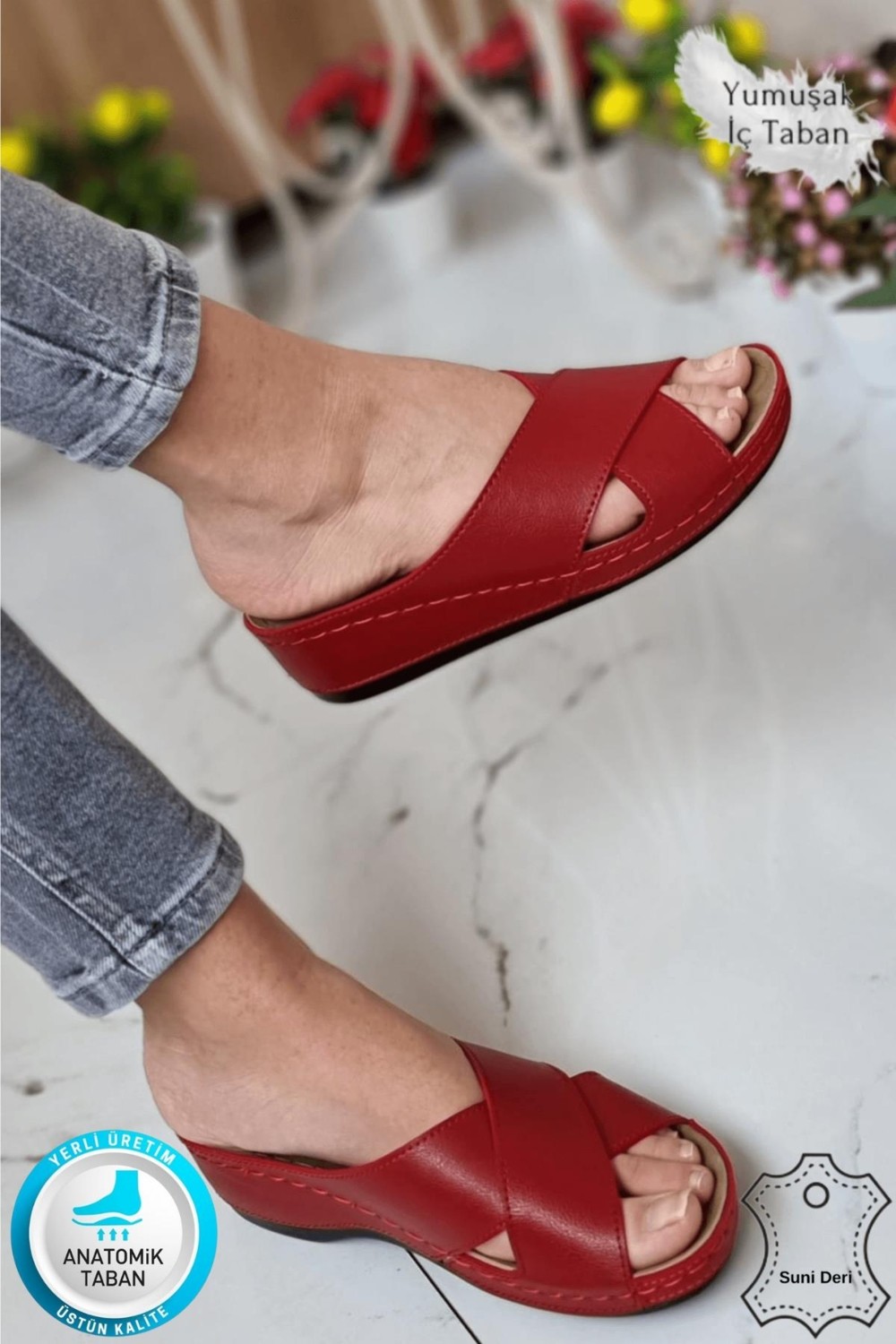 Neon Shoes Desy Kadın Ortopedik Taban Şık Konfor Modeli Günlük Terlik Genç Anne Ev Dışarı Terliği