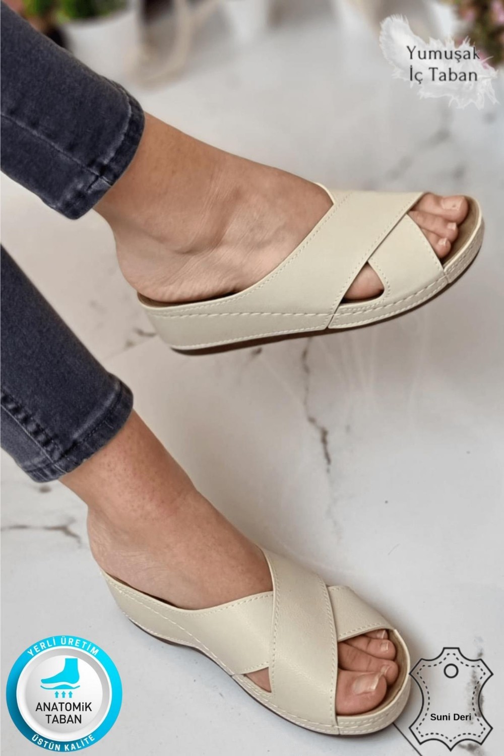 Neon Shoes Desy Kadın Ortopedik Taban Şık Konfor Modeli Günlük Terlik Genç Anne Ev Dışarı Terliği