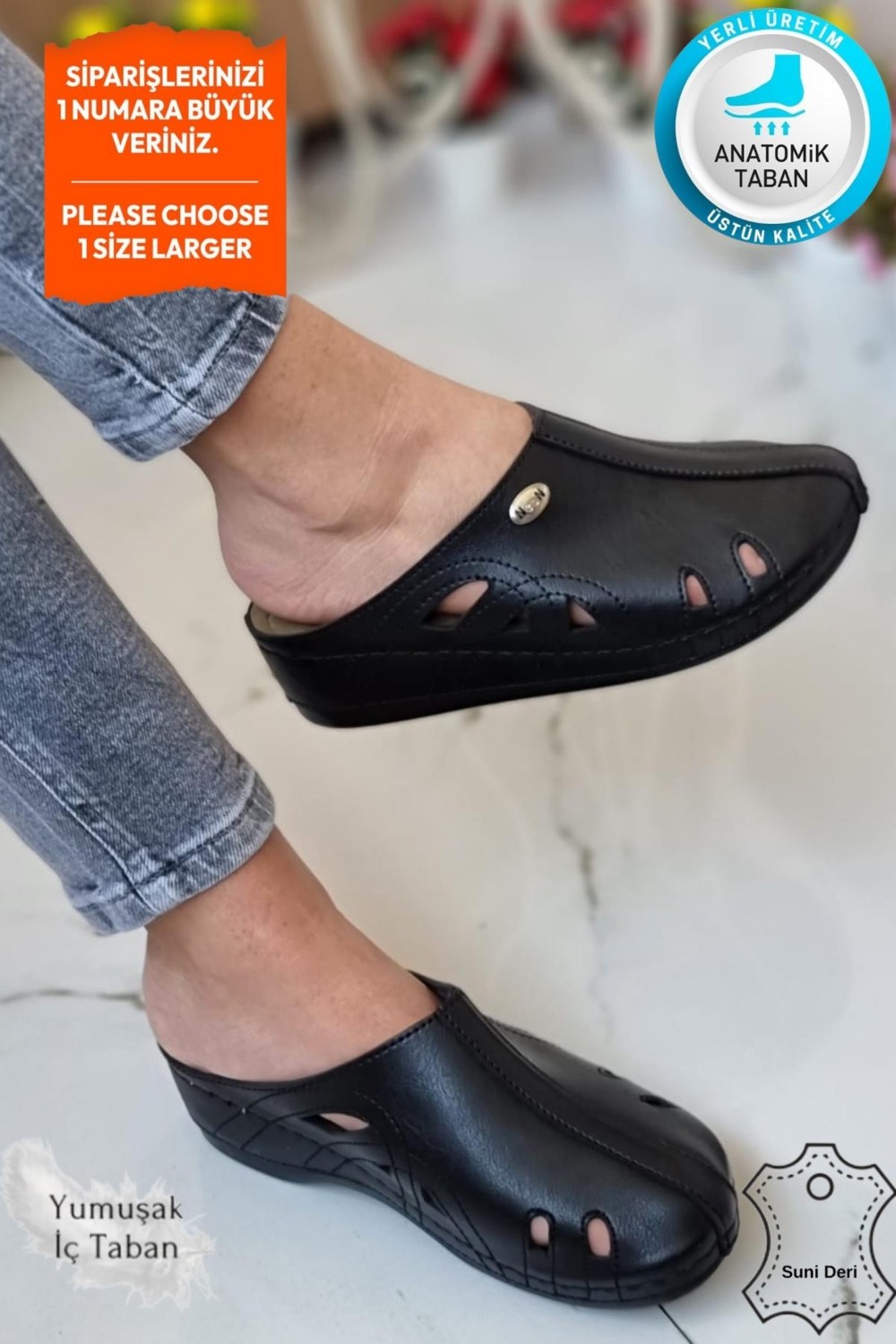 Neon Shoes Lisa Kadın Sabo Medikal Doktor Hemşire Hastane Tam Ortopedik Önü Kapalı Ev Dışarı Terlik