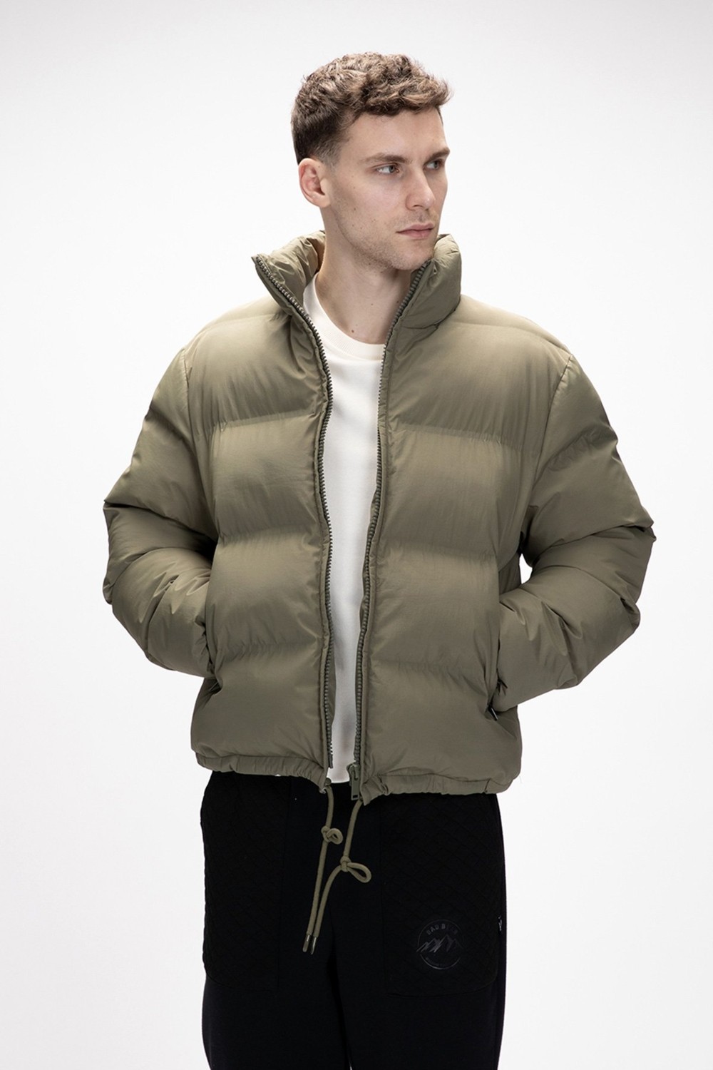 Bad Bear Amsterdam Si̇yah Puffer Kapüşonlu Erkek Mont görsel 4