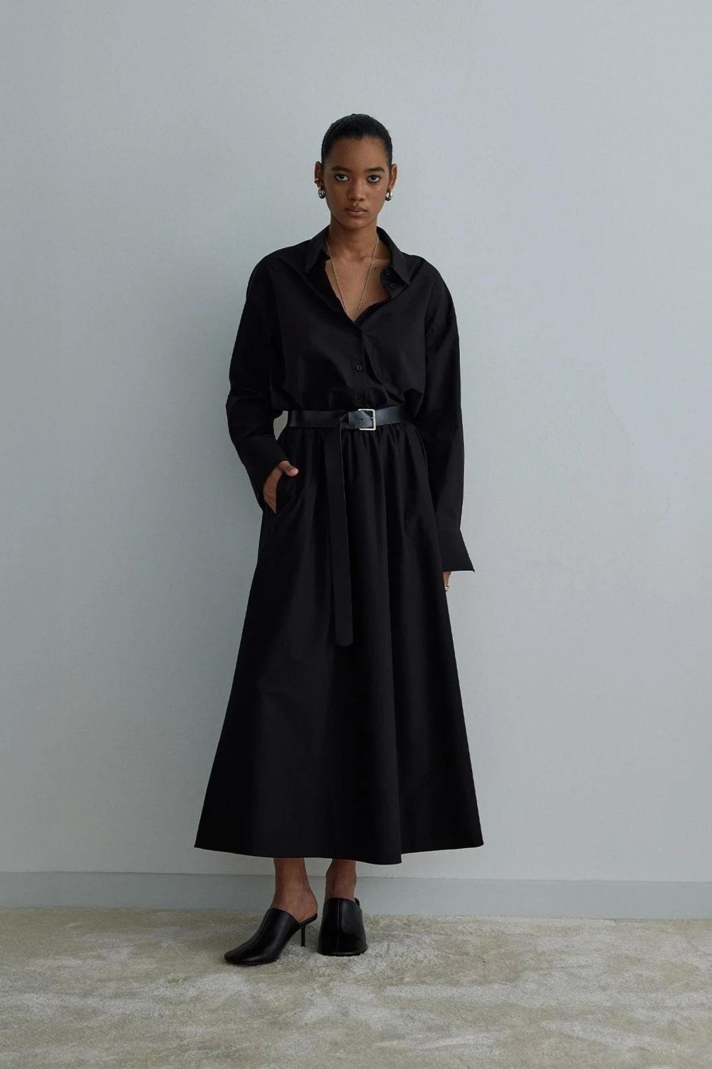 Suud Collection Ekru Day Poplin Kloş Etek