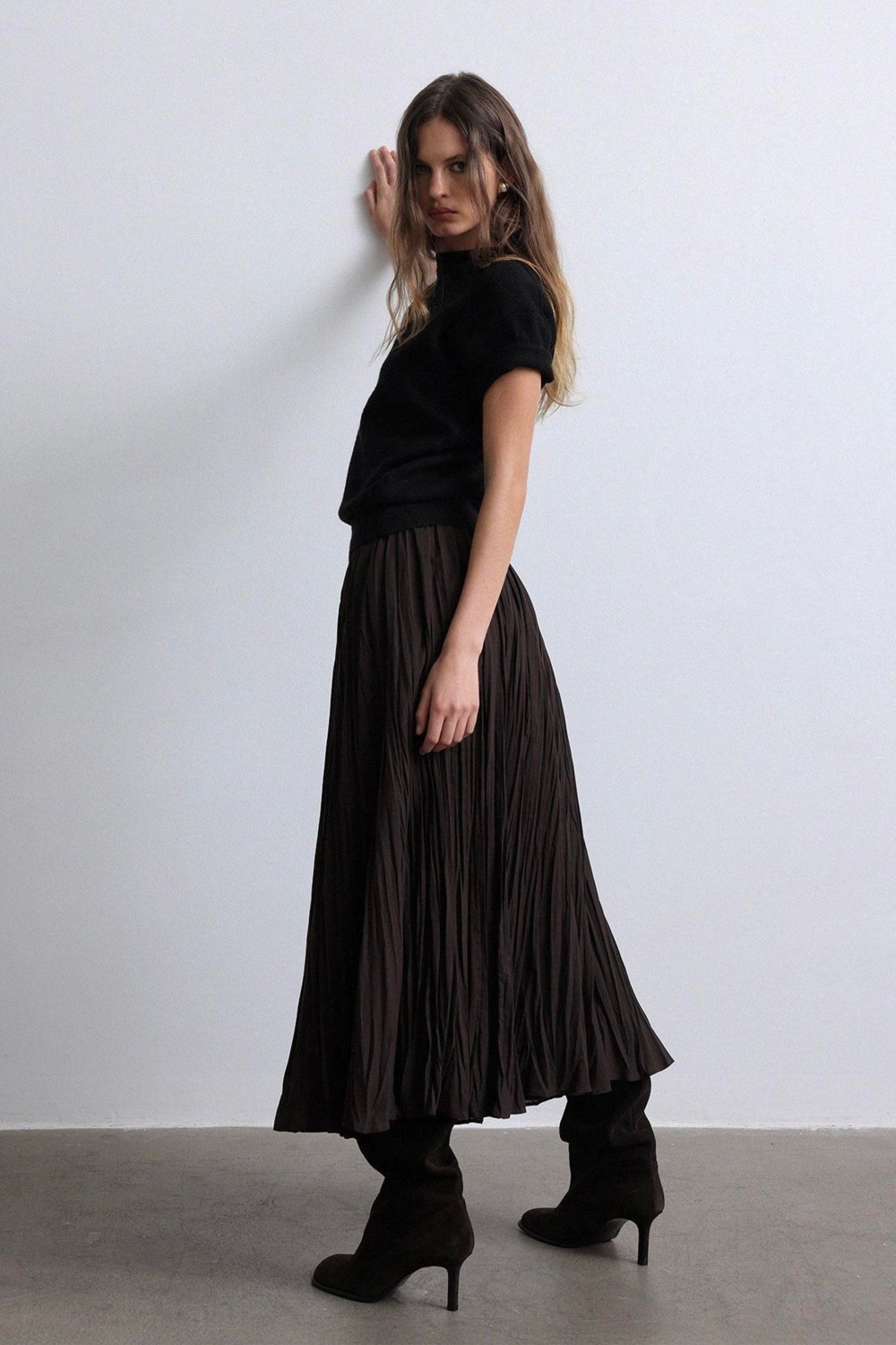 Suud Collection Ekru Donette Piliseli Etek görsel 5