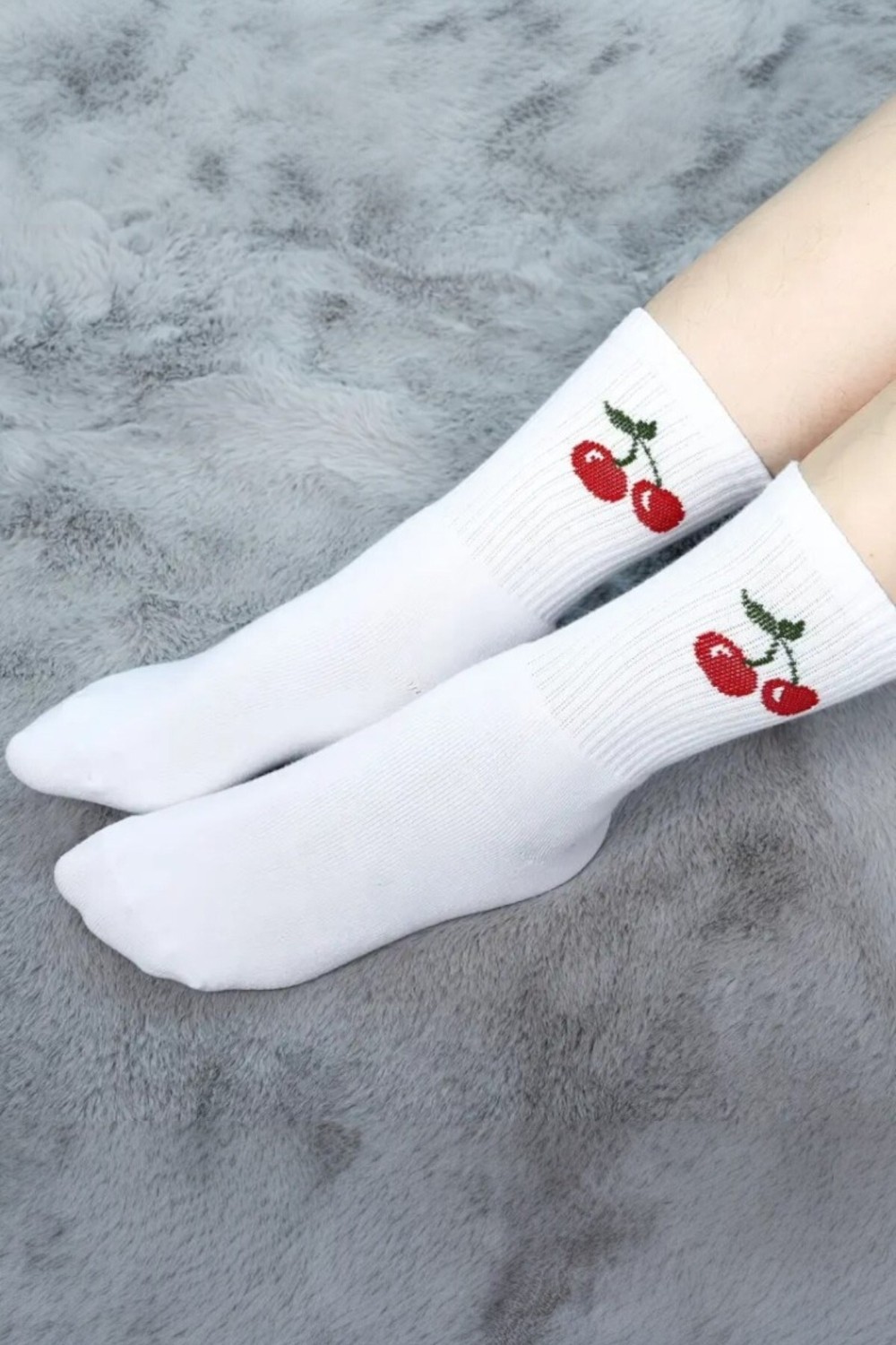 Hitit Socks Kadın 6 Çift Premium Kalite Renkli Çizgili ve Meyve Desenli Nefes Alabilen Tenis Çorabı görsel 3