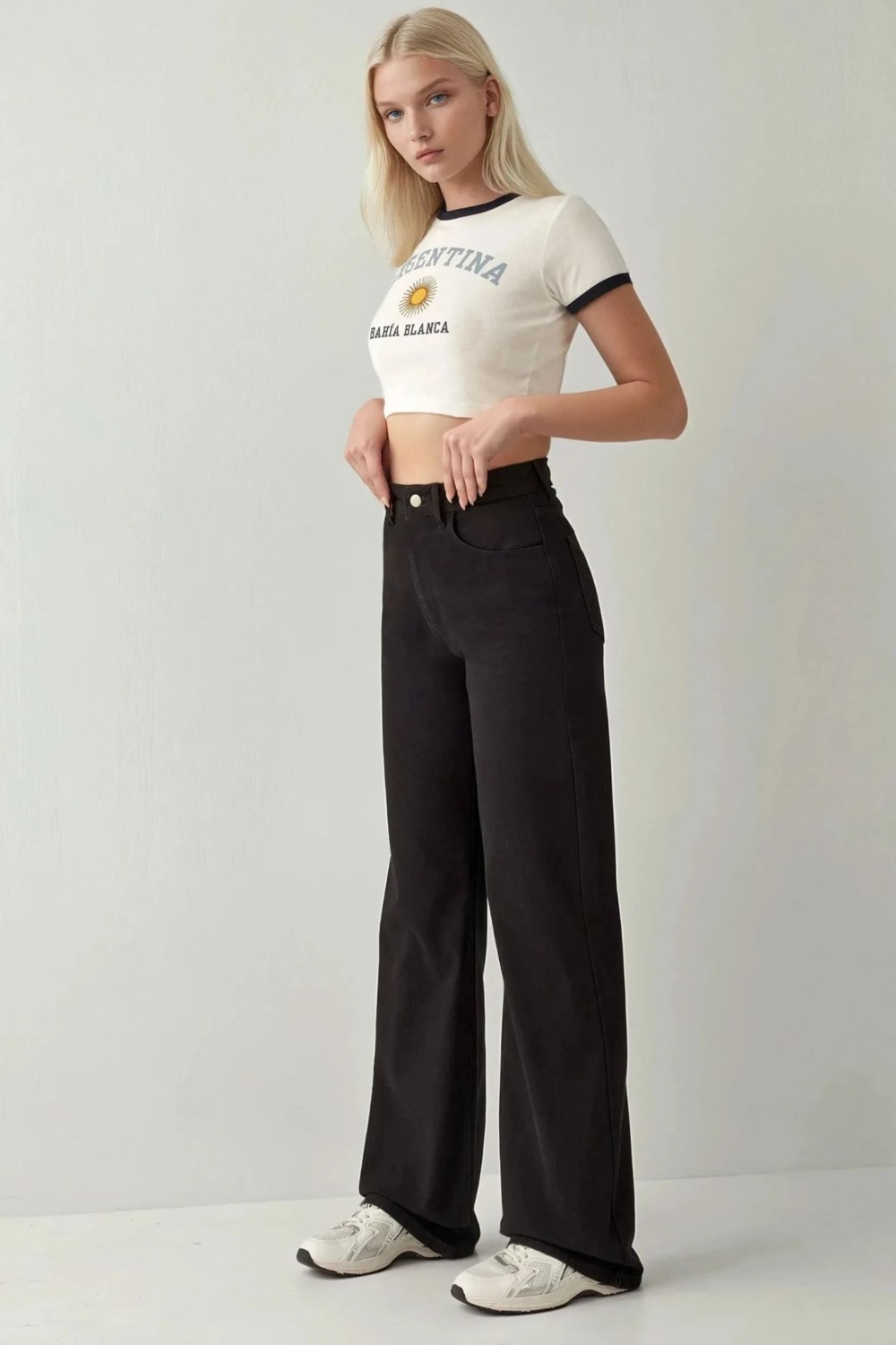 Hiccup Kadınlar Straight Fit Denim Pantolon Siyah görsel 8