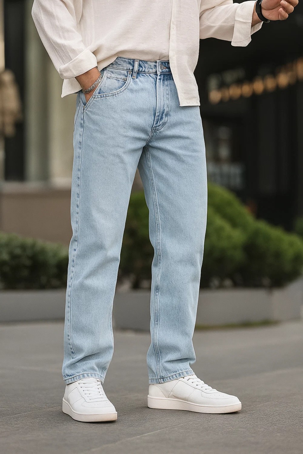 Damga Erkek Jeans Bol Paça Siyah Baggy Kot Pantolon