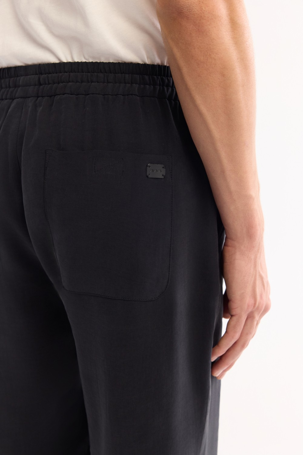 AVVA Erkek Siyah Beli Lastik Bağcıklı Soft Touch Relaxed Fit Pantolon A52Y3013 görsel 6