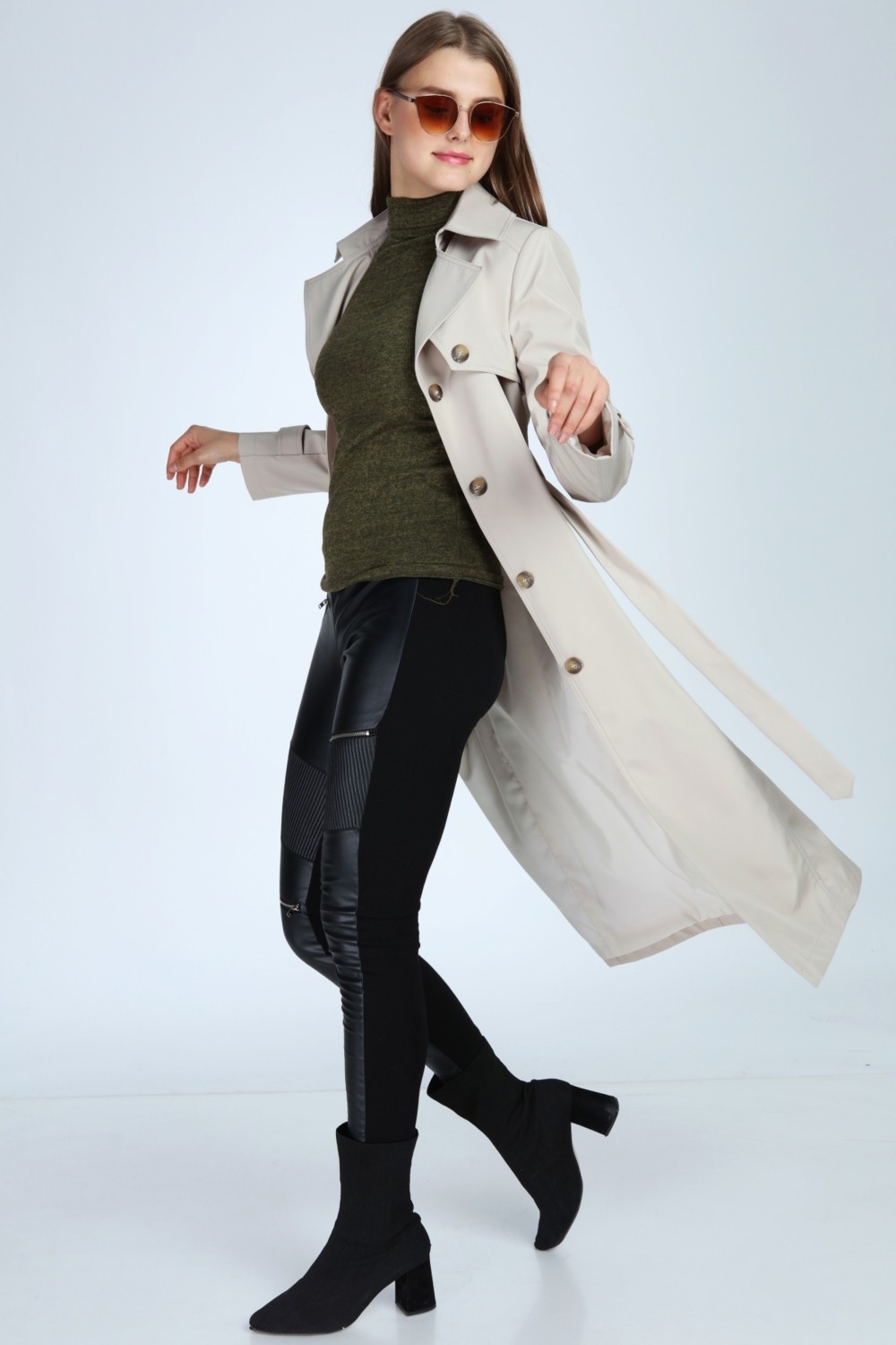Veger Collection Veger Elit Tesettür Boy Bondit Trençkot