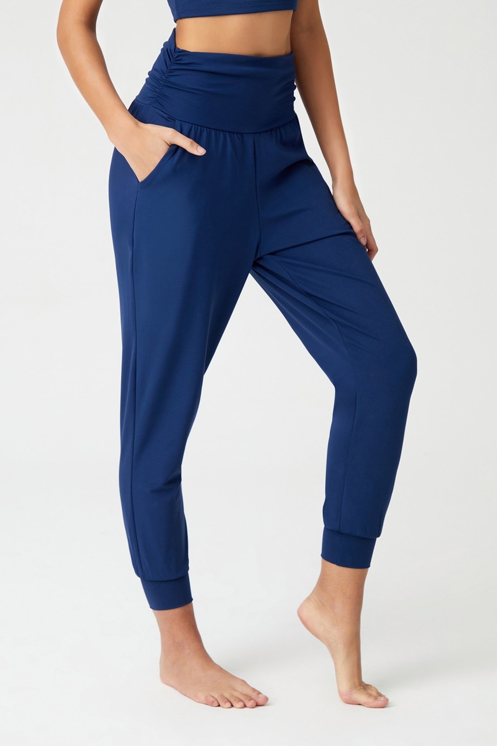 Los Ojos Siyah Beli Lastikli Şalvar Görünümlü Harem Pantolon Yoga Joggers