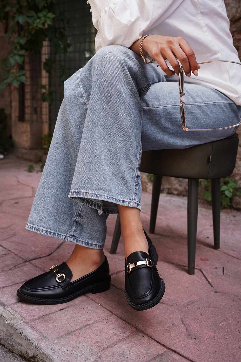 Marjin Kadın Loafer Makosen Casual Tokalı Günlük Ayakkabı Tonyas Siyah görsel 2