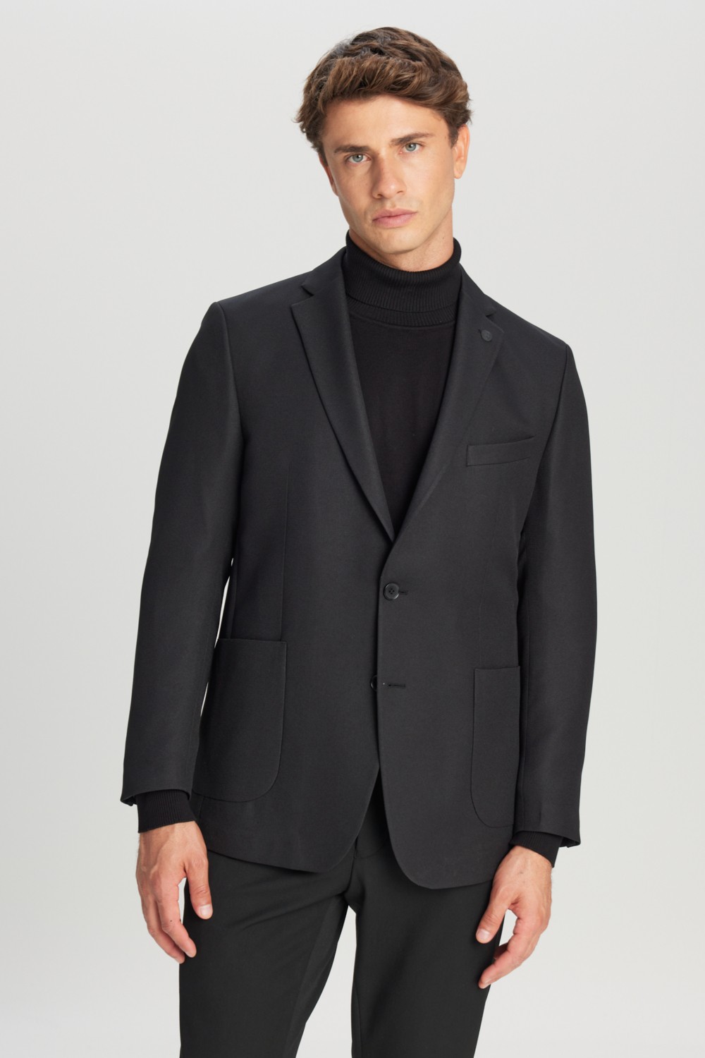 Altınyıldız Classics Erkek Lacivert Slim Fit Dar Kesim Mono Yaka Torba Cepli Blazer Ceket görsel 3