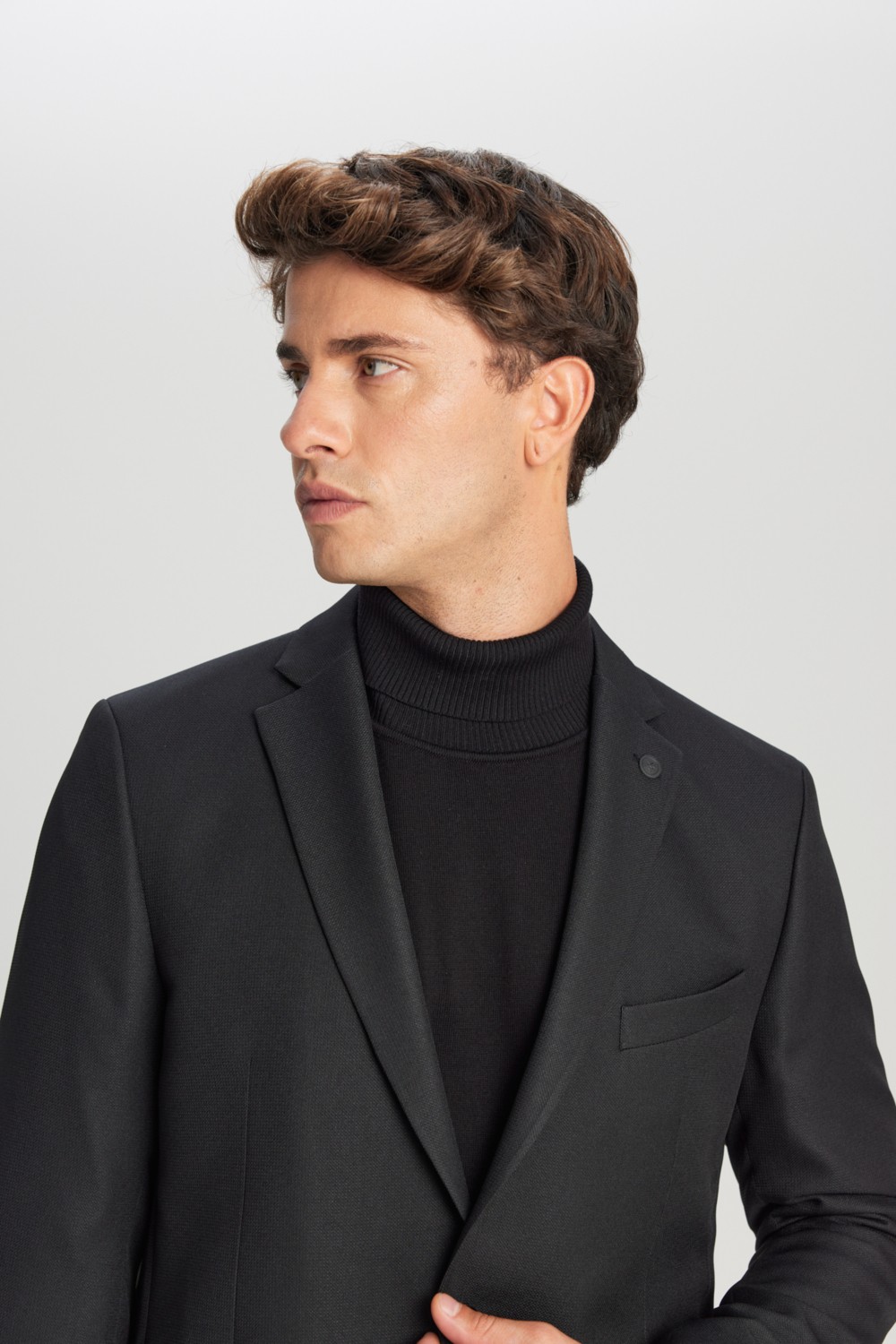 Altınyıldız Classics Erkek Lacivert Slim Fit Dar Kesim Mono Yaka Torba Cepli Blazer Ceket görsel 4