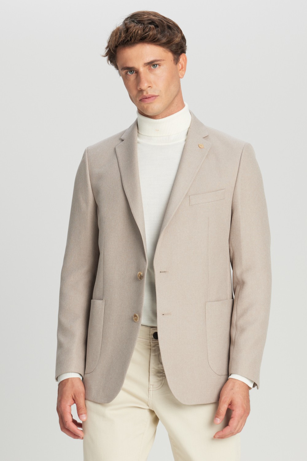 Altınyıldız Classics Erkek Lacivert Slim Fit Dar Kesim Mono Yaka Torba Cepli Blazer Ceket görsel 6
