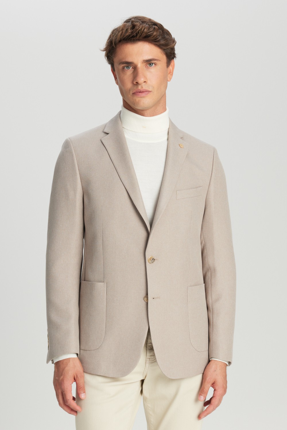 Altınyıldız Classics Erkek Lacivert Slim Fit Dar Kesim Mono Yaka Torba Cepli Blazer Ceket görsel 8