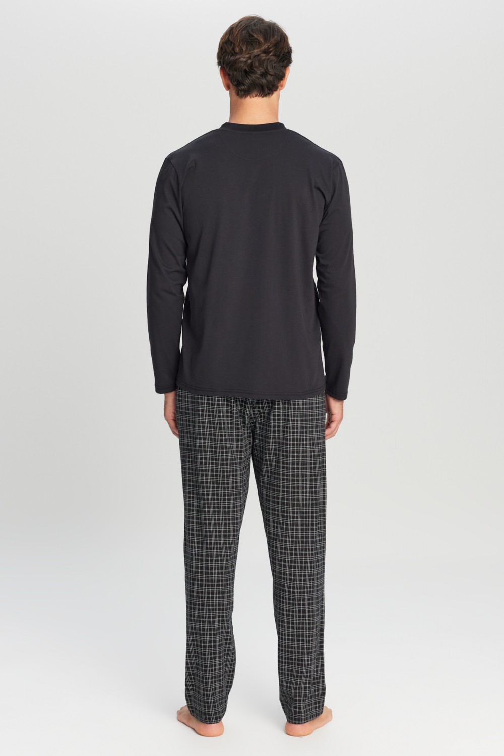 Altınyıldız Classics Erkek İndigo %100 Pamuk Standart Fit Hakim Yaka Desenli Cepli Pijama Takımı Damat Bohçası Seti görsel 5