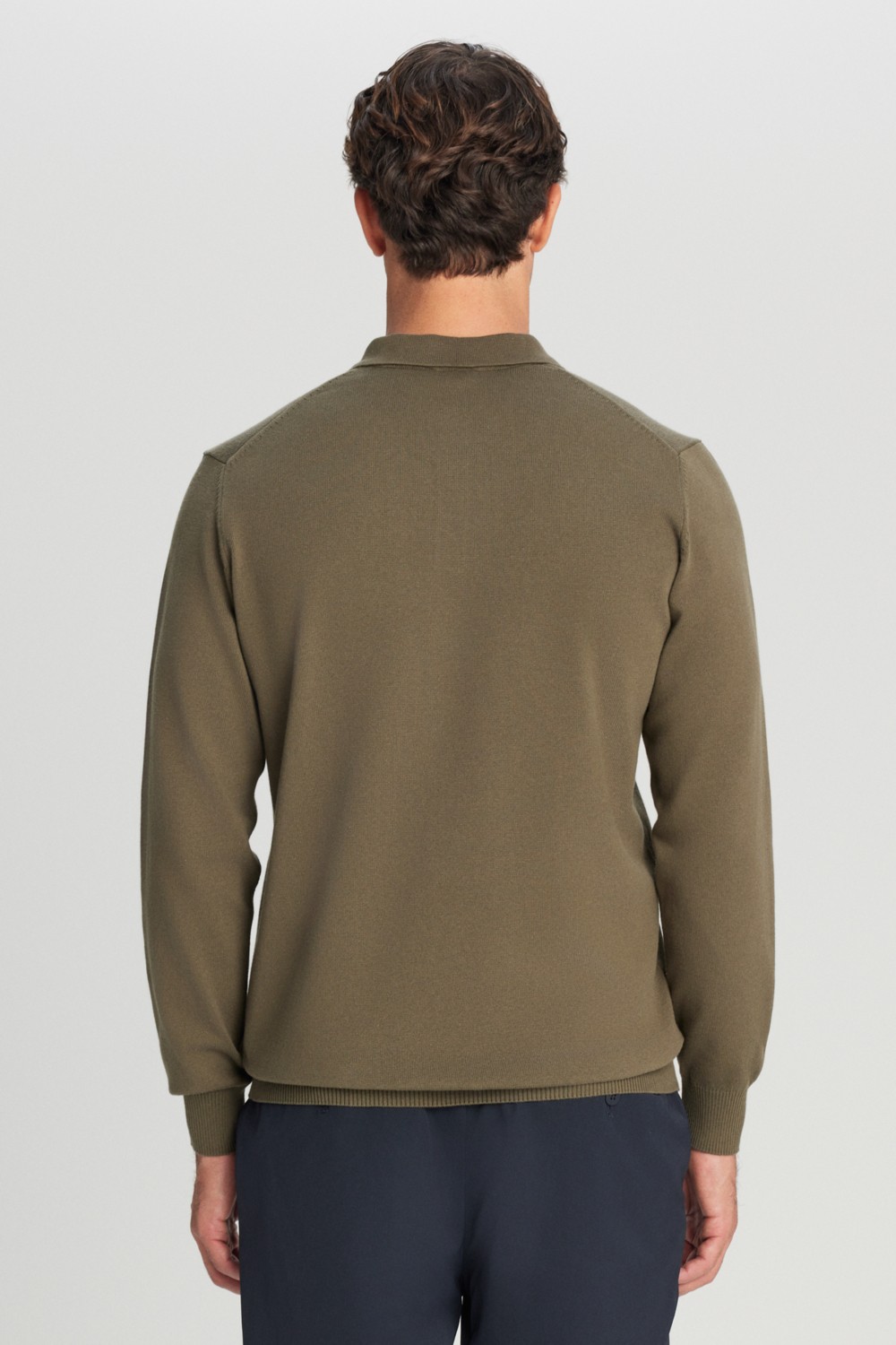 Altınyıldız Classics Erkek Siyah Pamuklu Standart Fit Normal Kesim Polo Yaka Triko Kazak görsel 5