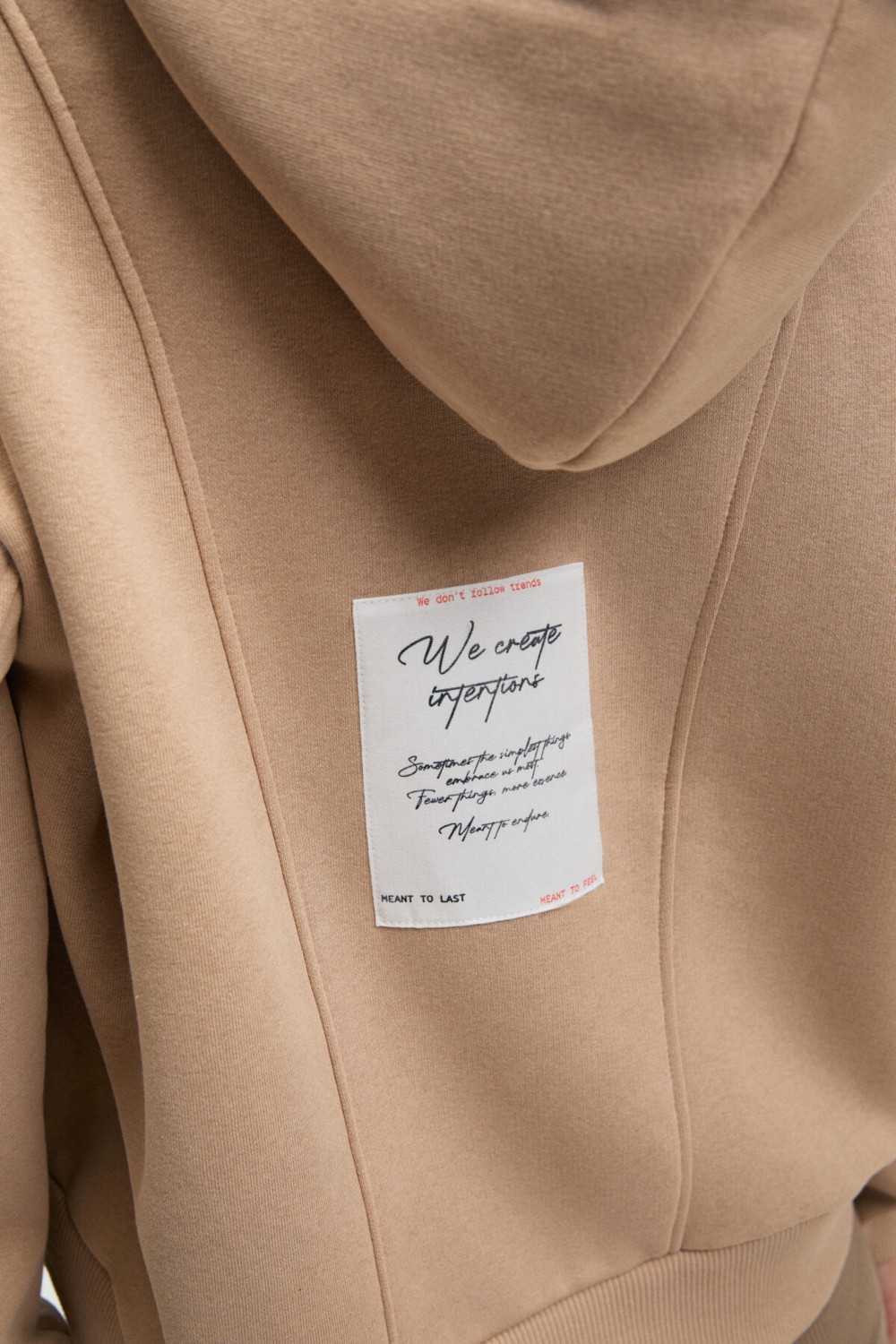 Grimelange VYSELLE Kadın Önü Kesikli Metal Fermuarlı Kapüşonlu Etiket Detaylı Oversize Siyah Sweatshirt görsel 3