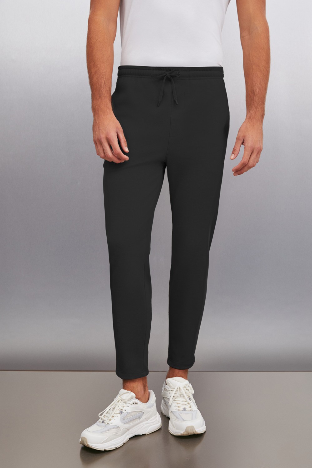 Grimelange JESHUA Erkek Örme Kumaş Regular Fit Siyah Pantolon