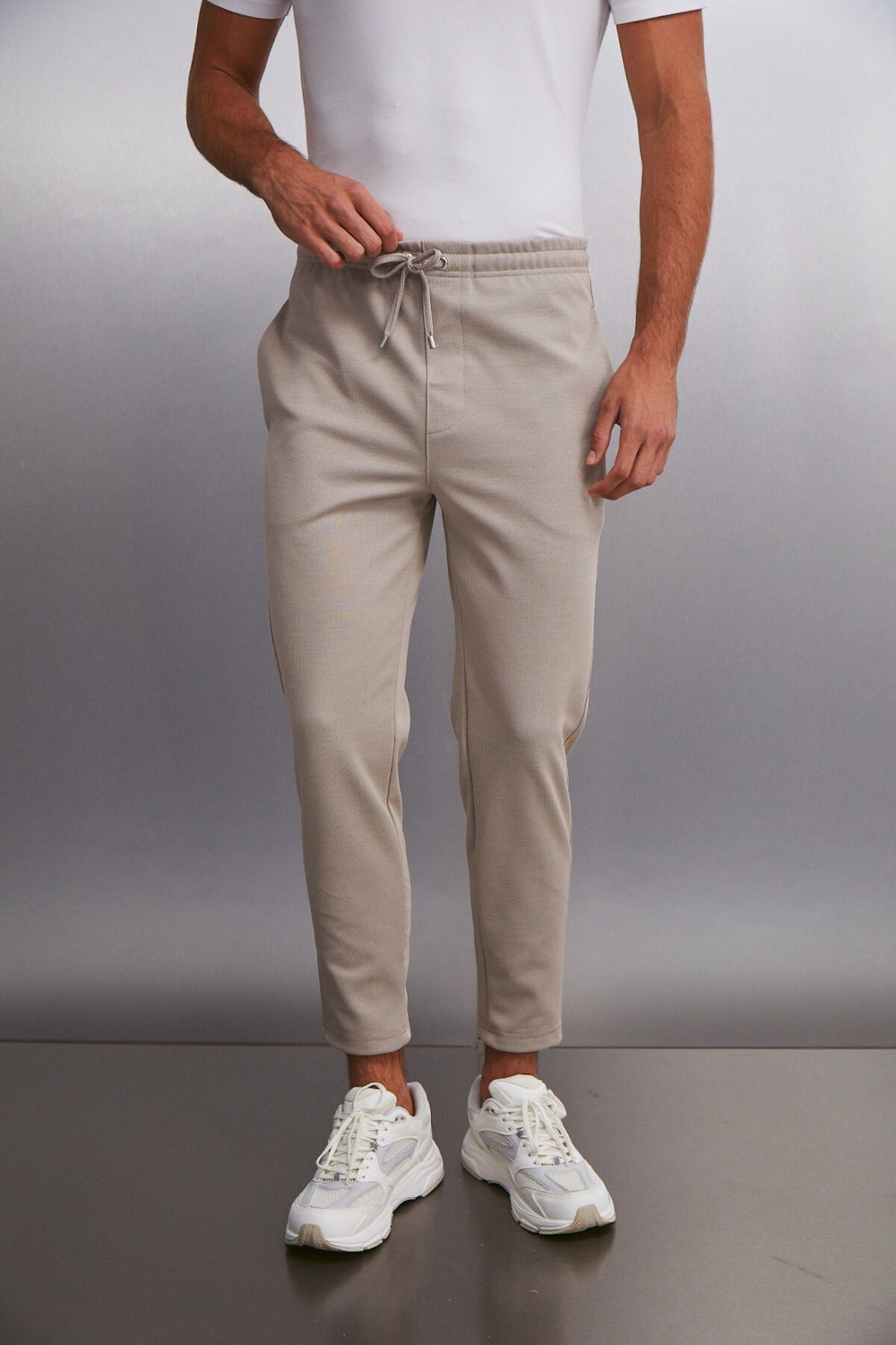 Grimelange JESHUA Erkek Örme Kumaş Regular Fit Siyah Pantolon görsel 4