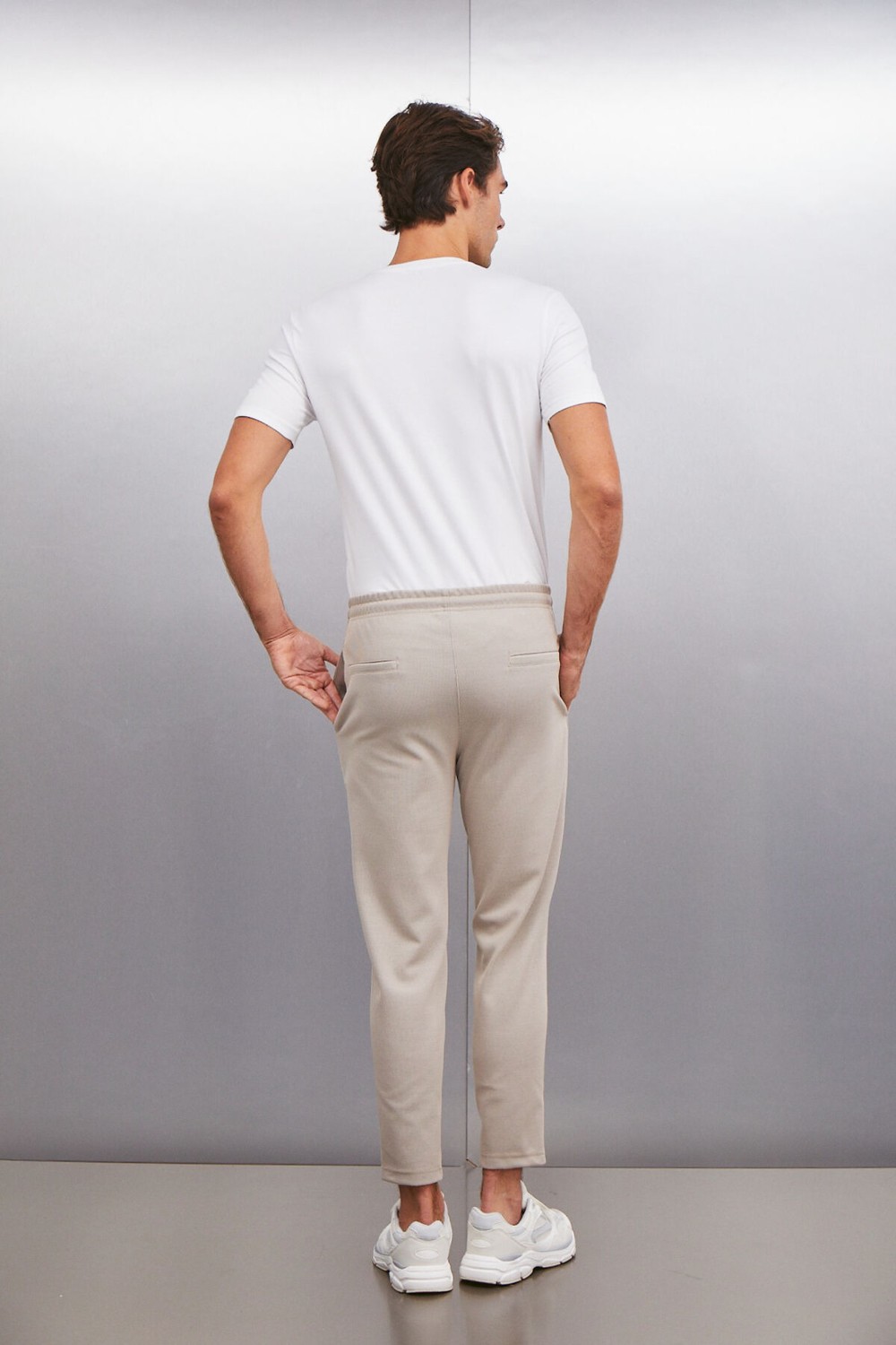 Grimelange JESHUA Erkek Örme Kumaş Regular Fit Siyah Pantolon görsel 6