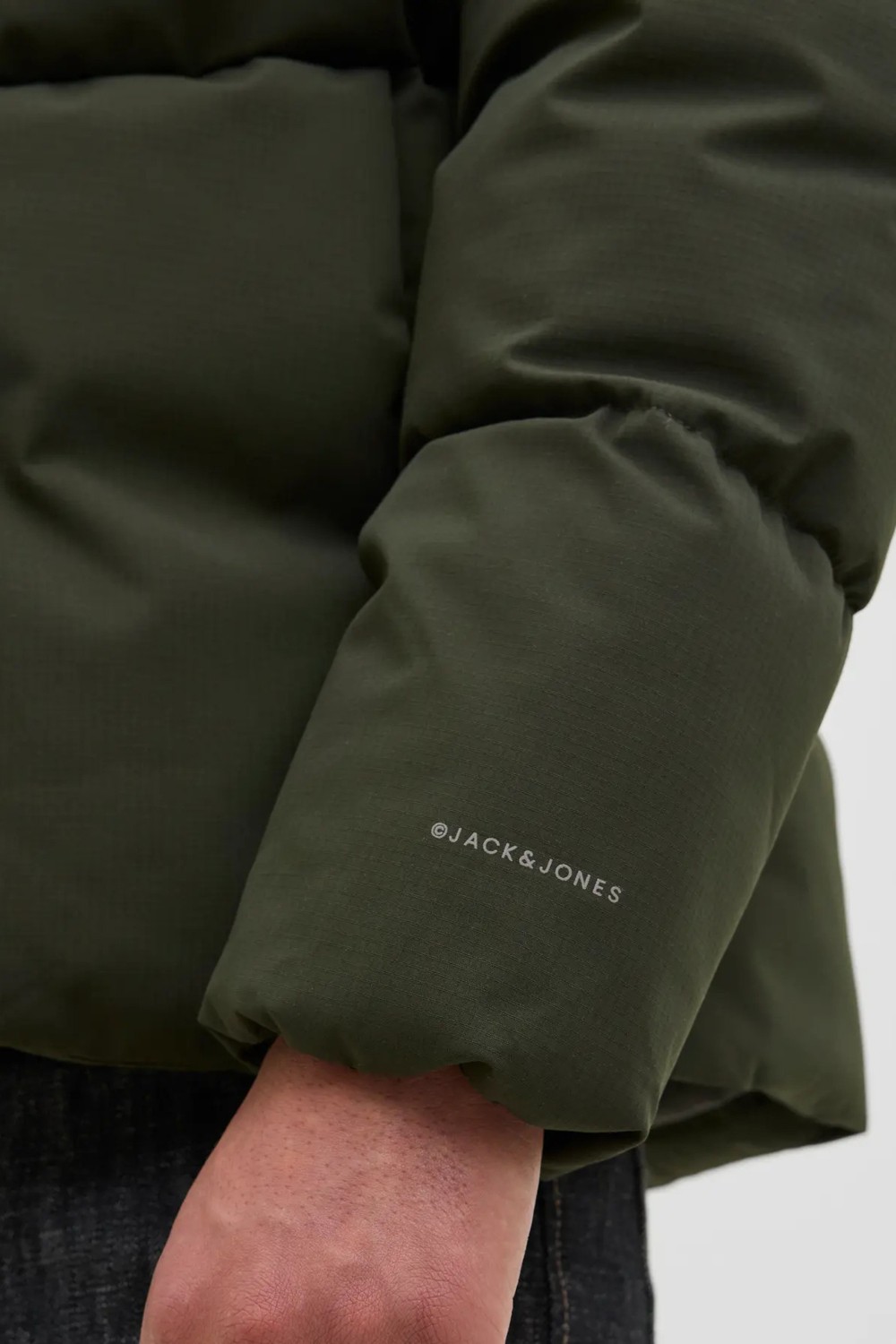 Jack & Jones Erkek Jjglobal Kapüşonlu Şişme Mont 12283517 Koyu Yeşil görsel 4